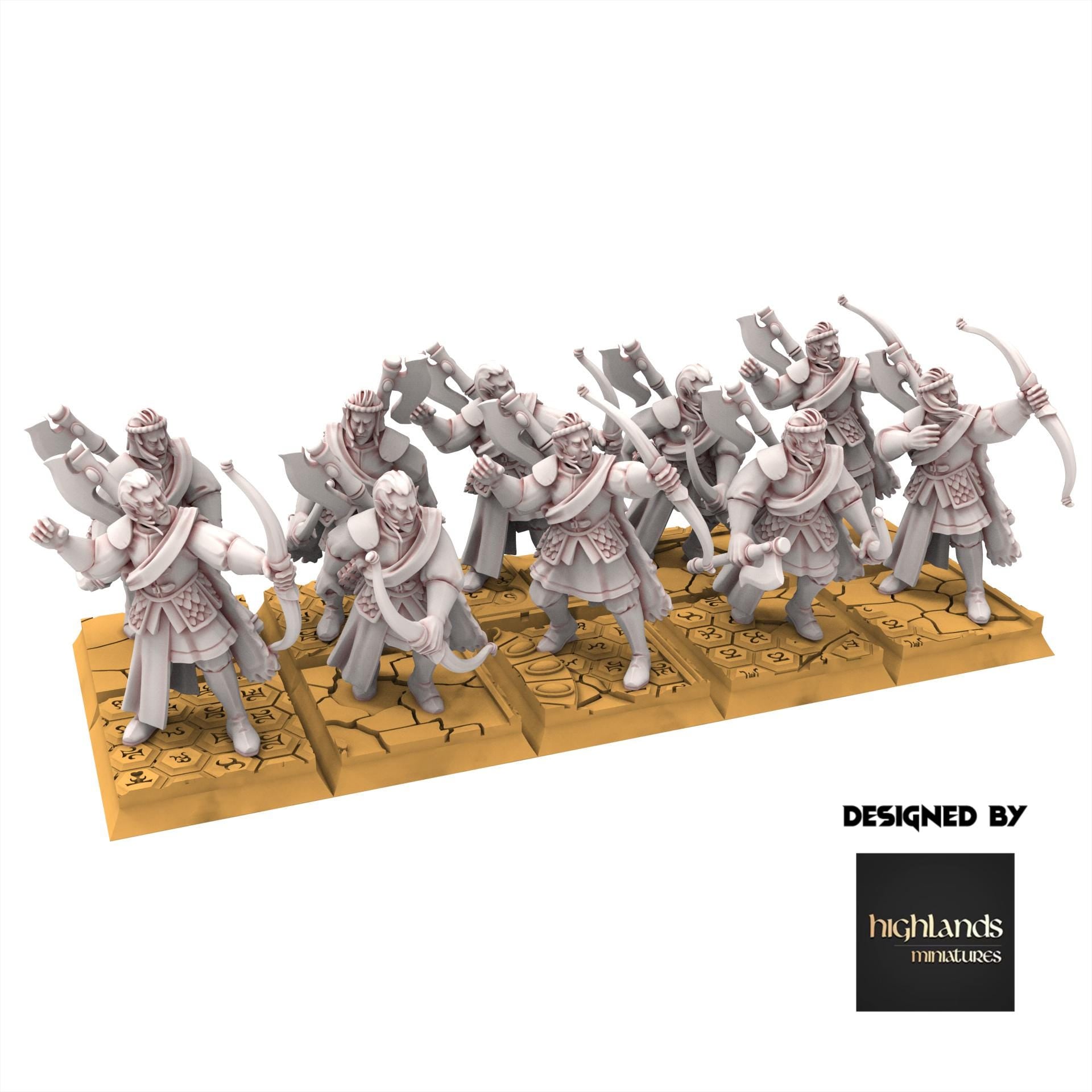 Hight Elves - Nemean Lions with Bows - Aegean - Highlands Miniatures