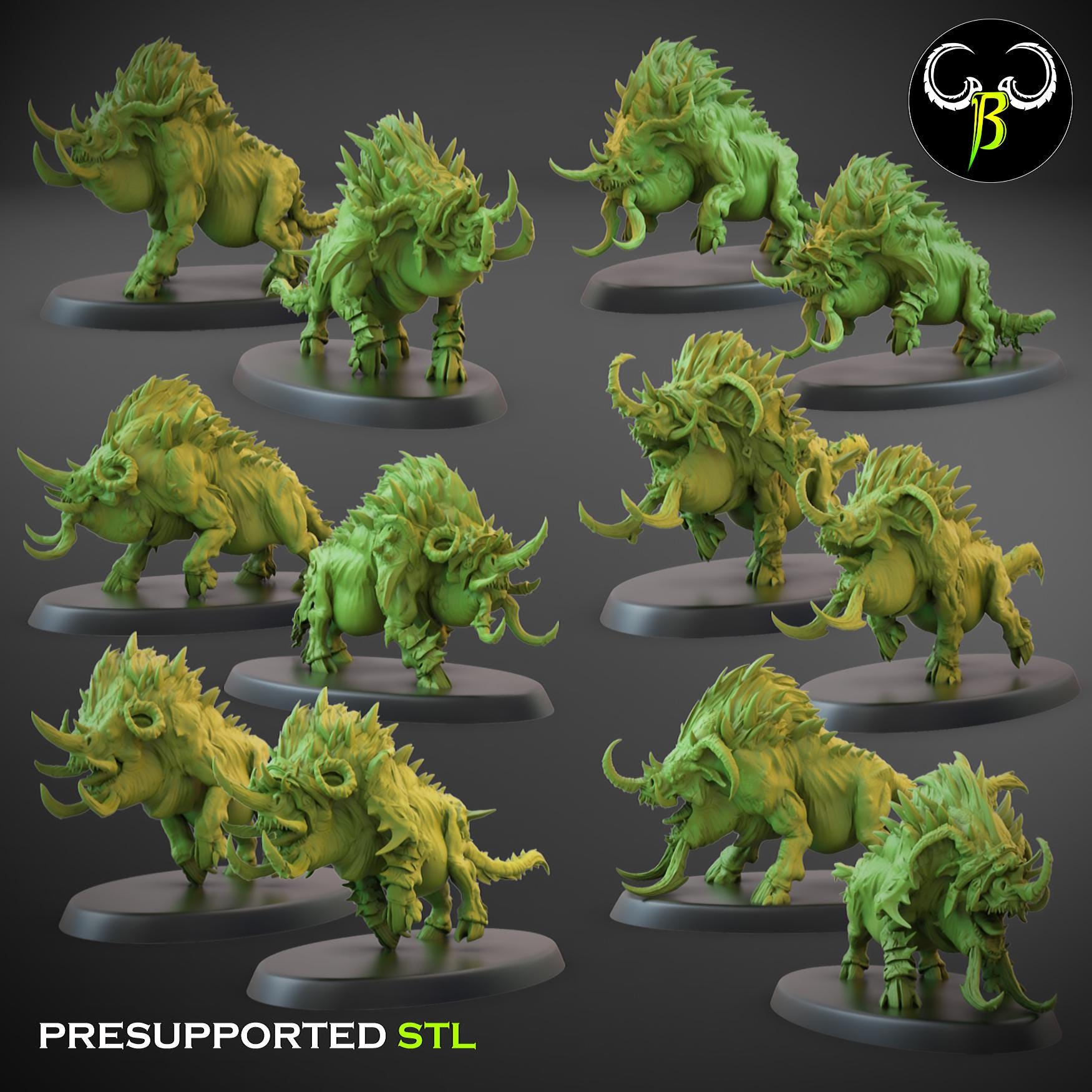 Beastmen - Savage Warboar - Fallen Beast - ClayBeastCreation