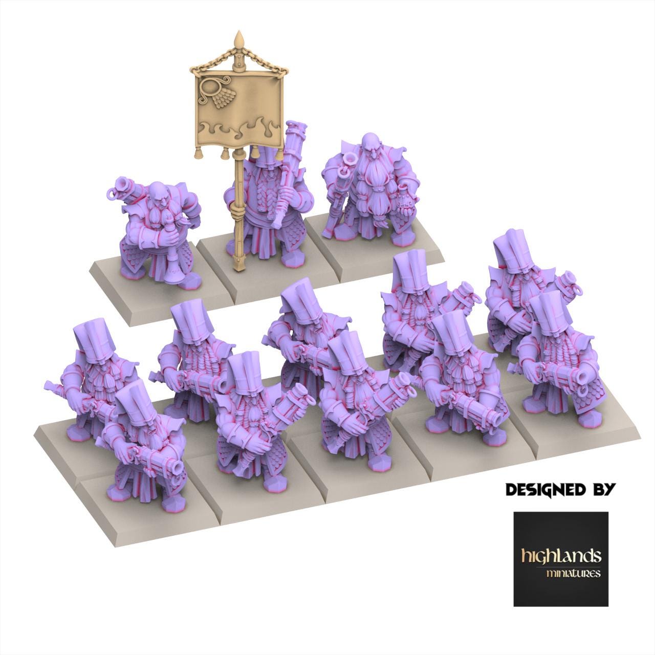 Chaos Dwarves - Shooter With Blunderbuss - Sons of Marduk - Highlands Miniatures