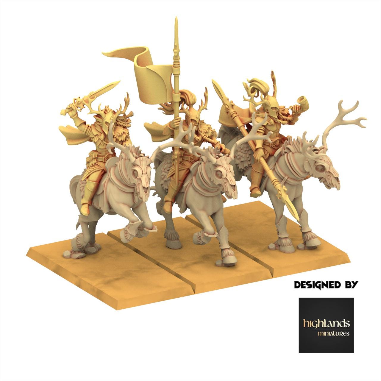 Sylvan Elves - Forest Riders - Feral - Highlands Miniatures