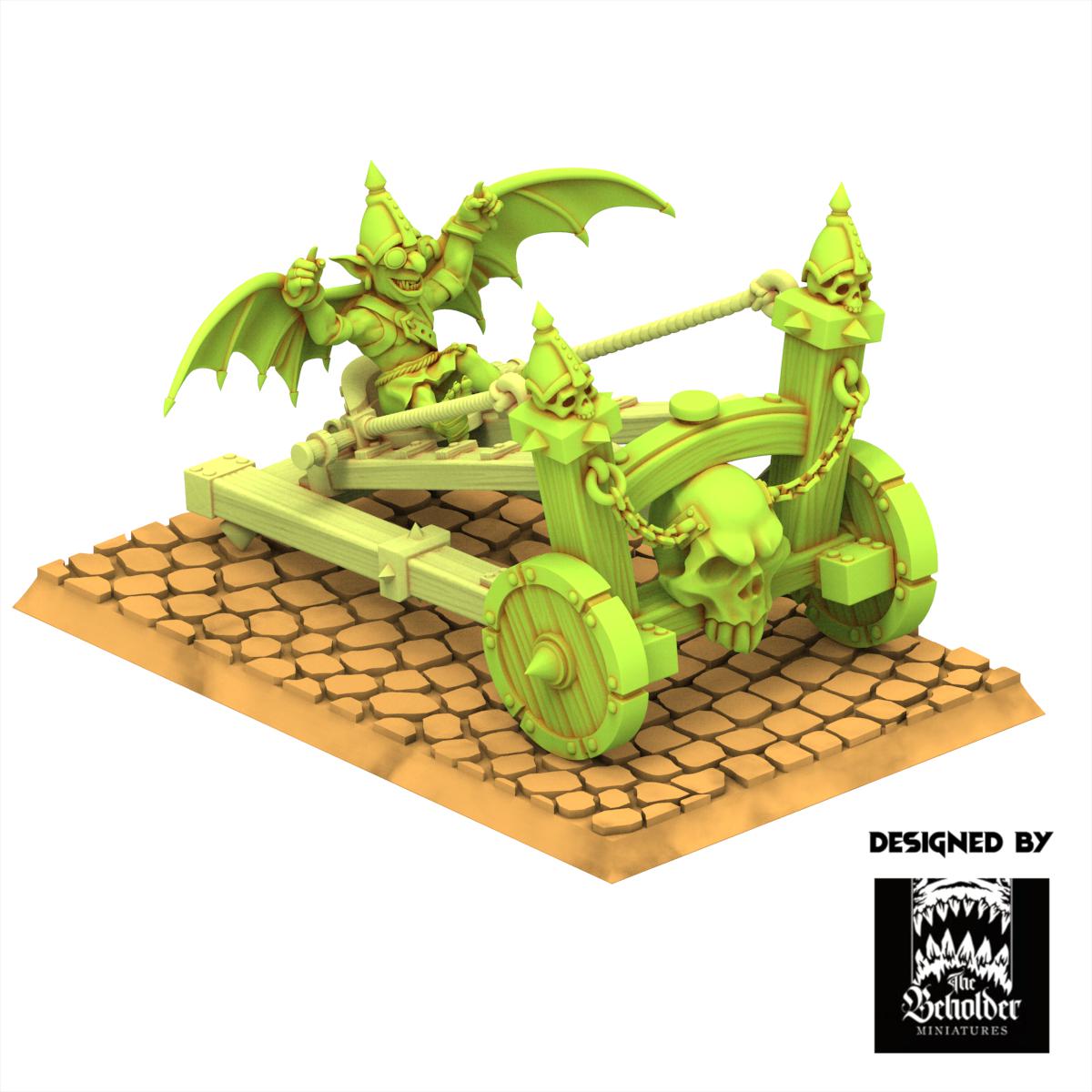 Orc & Goblin - Goblins Slingshot of Doom - The Black horde - The Beholder Miniatures