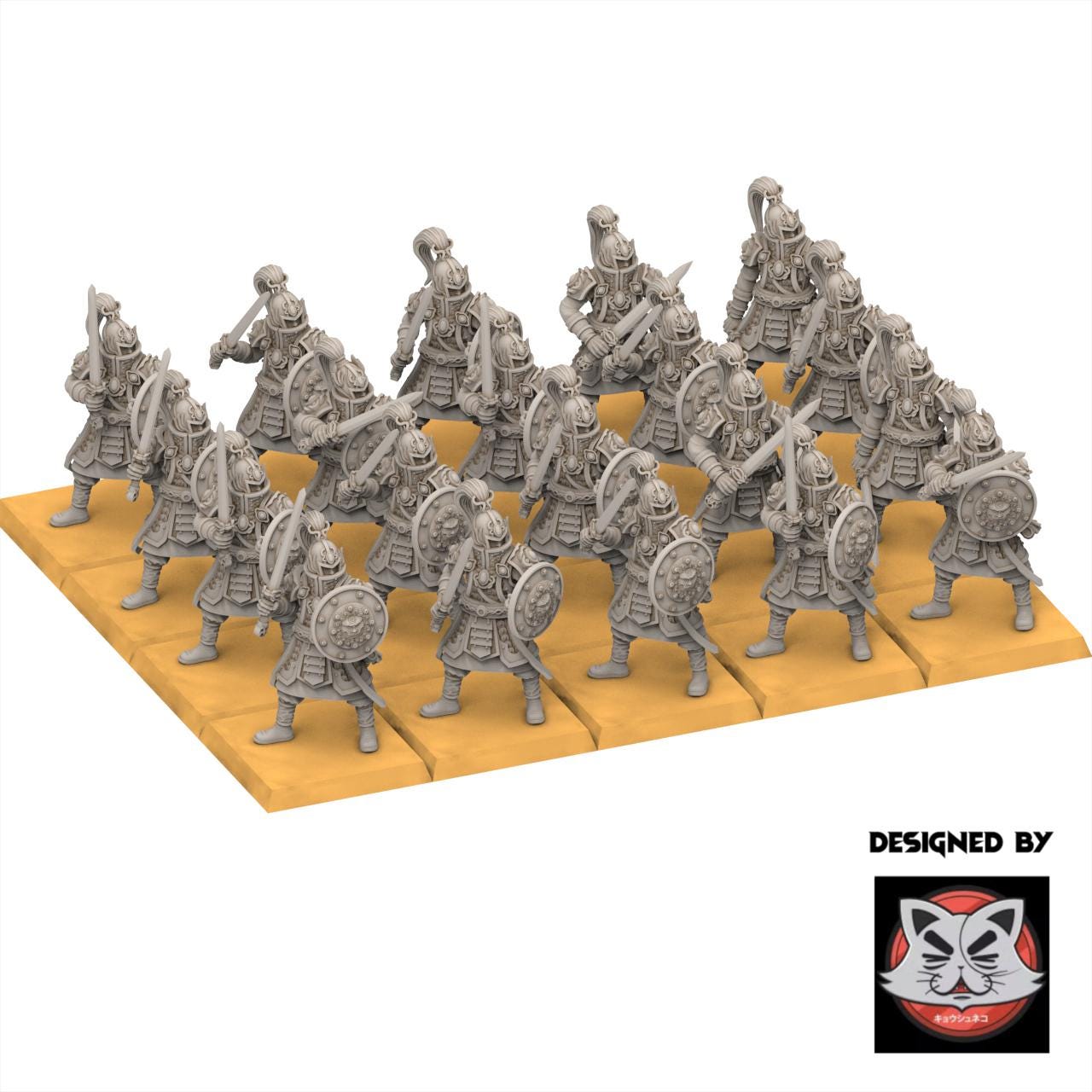 East Empire - Warriors With Sword & Shield - Chinese Cathay - 28&32mm - Kyoushuneko Miniatures