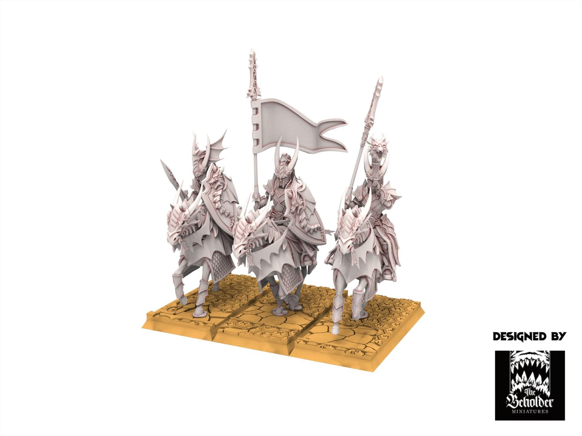 Hight Elves - Dragonborn Knights - Silvermoor - The Beholder Miniatures