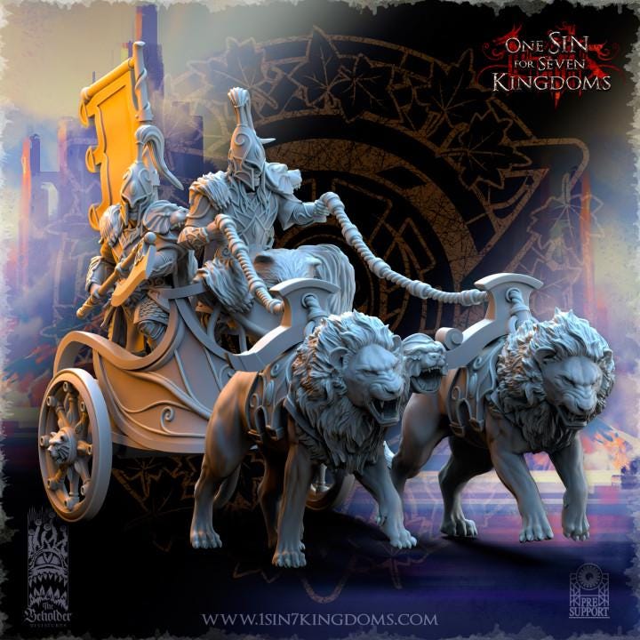 Hight Elves - Bear Guardians Chariot - Silvermoor - The Beholder Miniatures