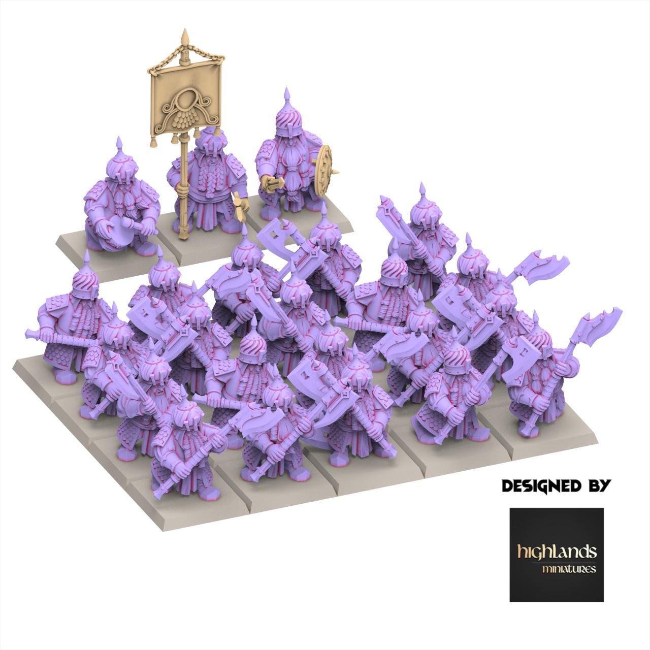 Chaos Dwarves - Warriors With Great Weapons - Sons of Marduk - Highlands Miniatures