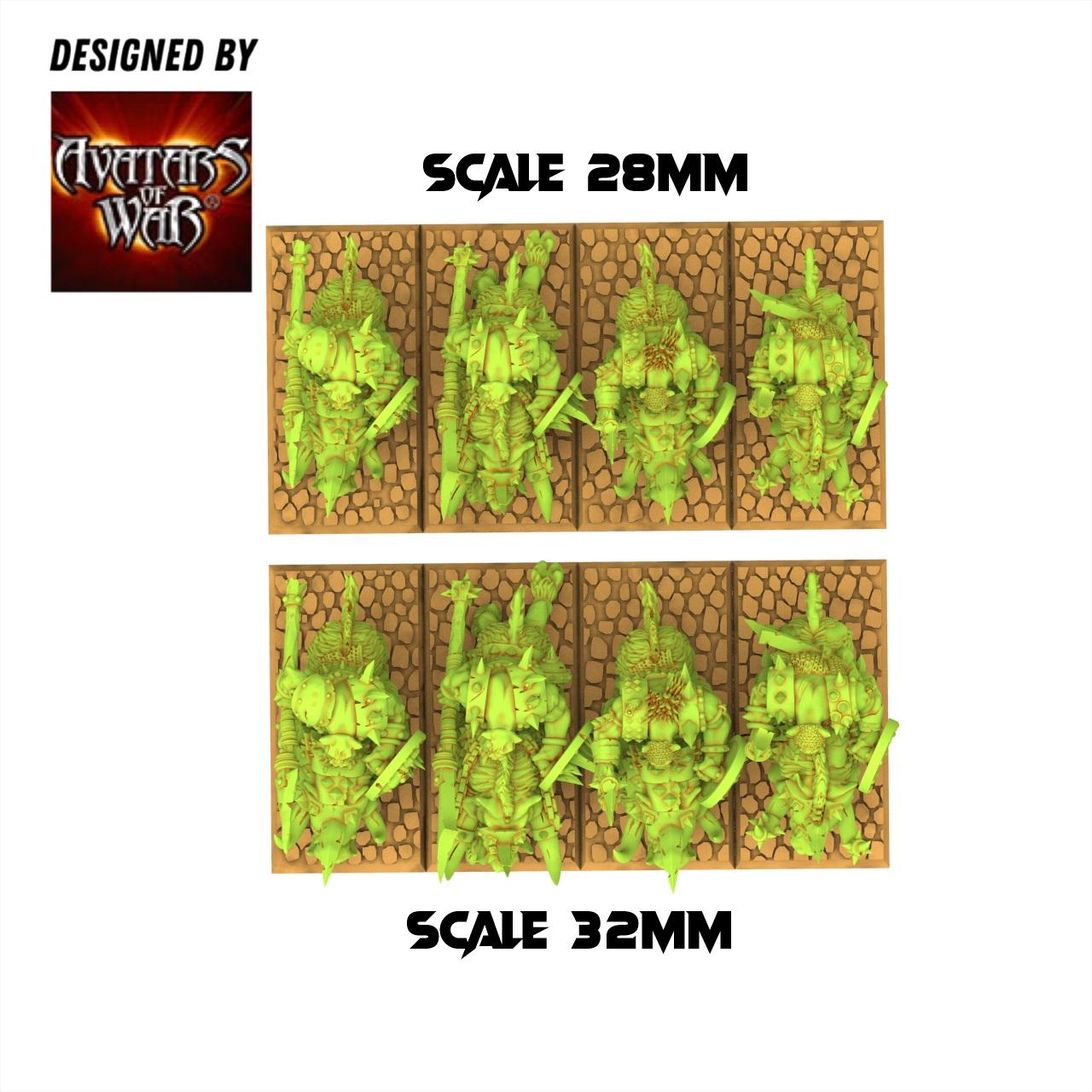 Orc & Goblin - Orc Boar Riders - monopose - 28/32mm scale - Avatar of War