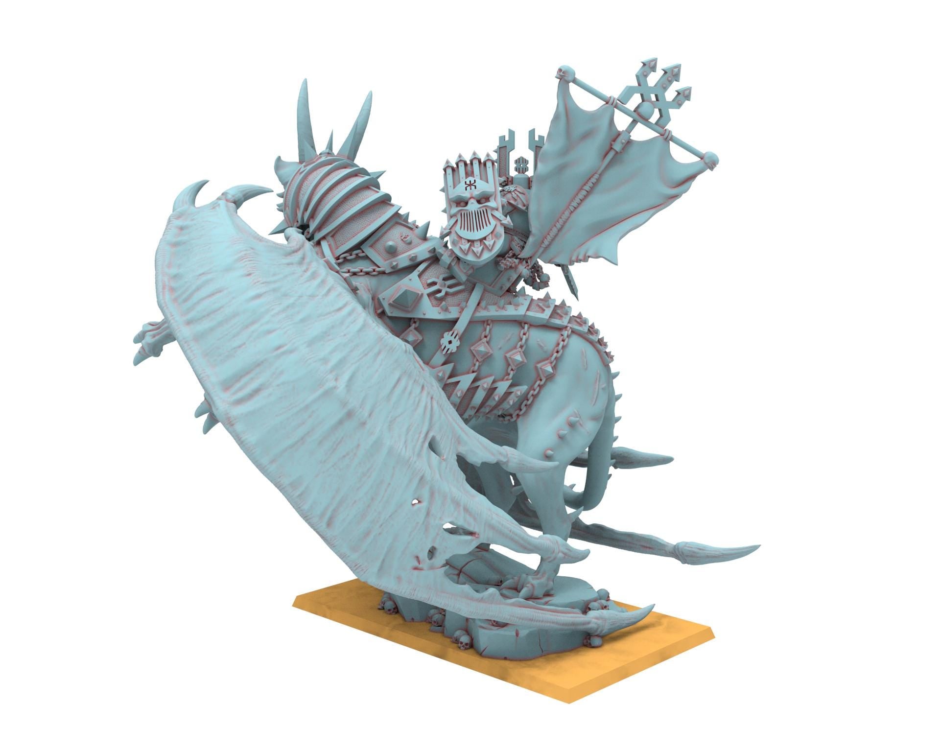 Fantasy Chaos - Blood God Lord on Manticore - Lost Kingdom Miniatures