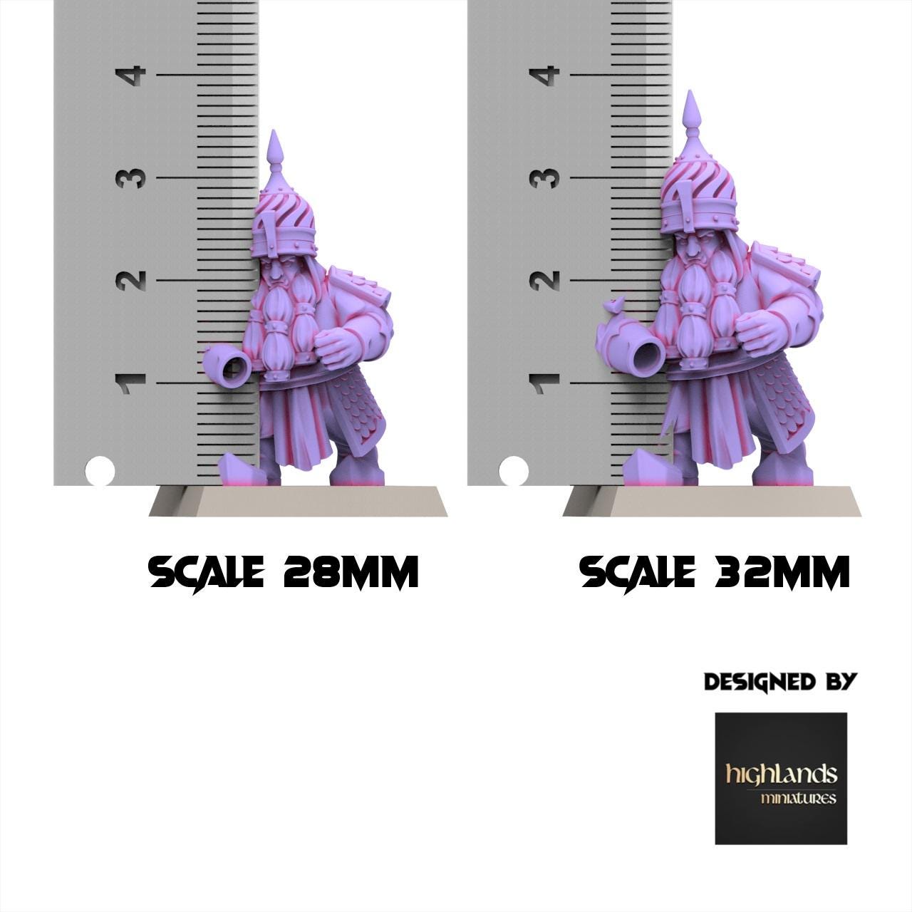 Chaos Dwarves - Warriors With Great Weapons - Sons of Marduk - Highlands Miniatures