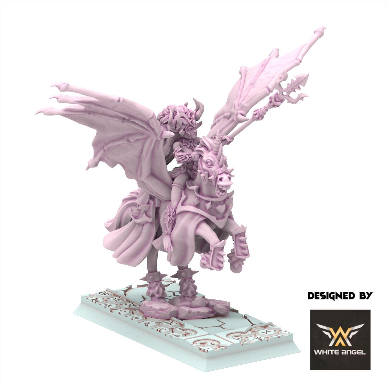 Dark Elves - Dark Mother on Pegasus - Slaves of Darkness - White Angel Miniatures