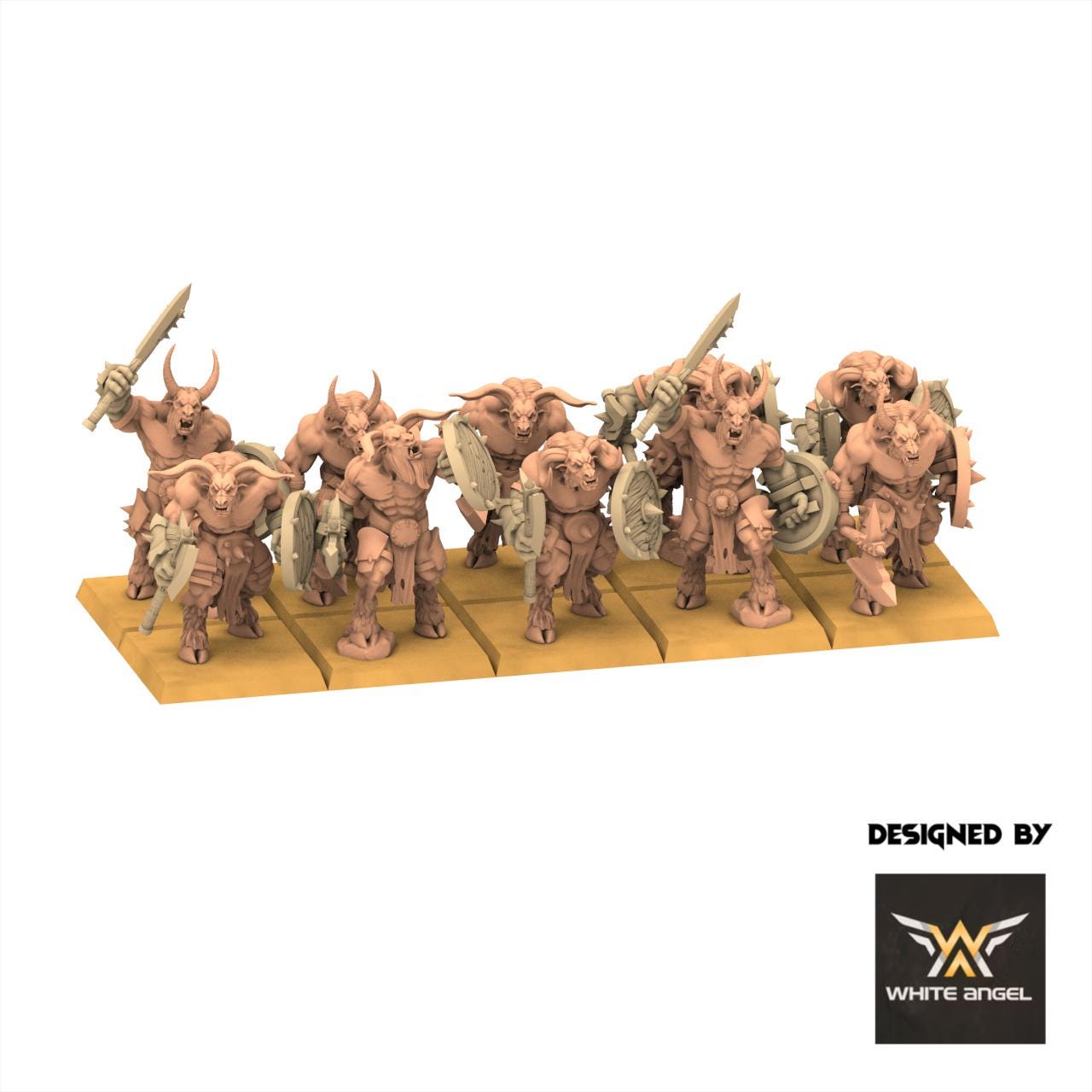 Beastmen - Warriors with Shield - White Angel Miniatures