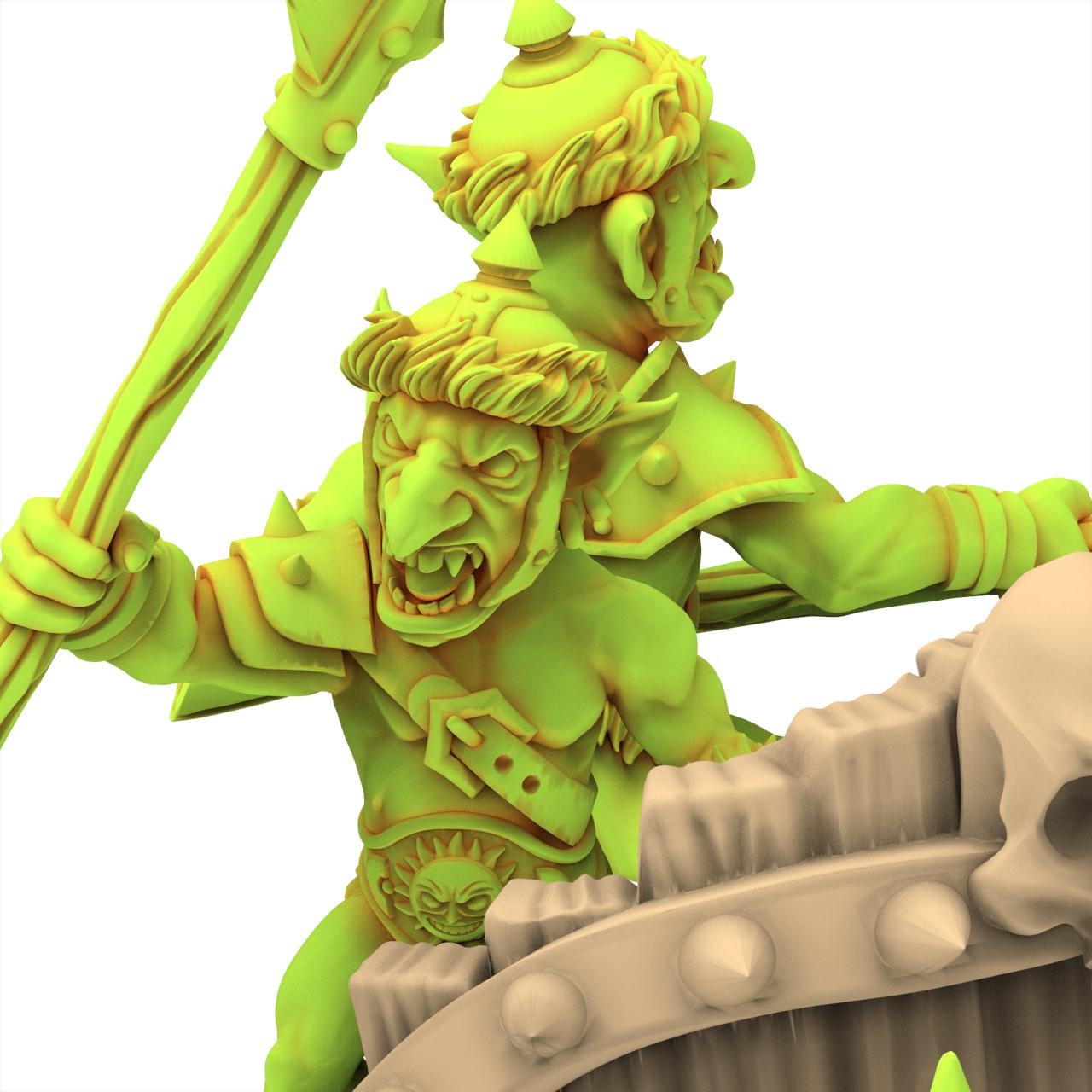 Orc & Goblin - Goblin Chariot Lancer - The Black horde - The Beholder Miniatures