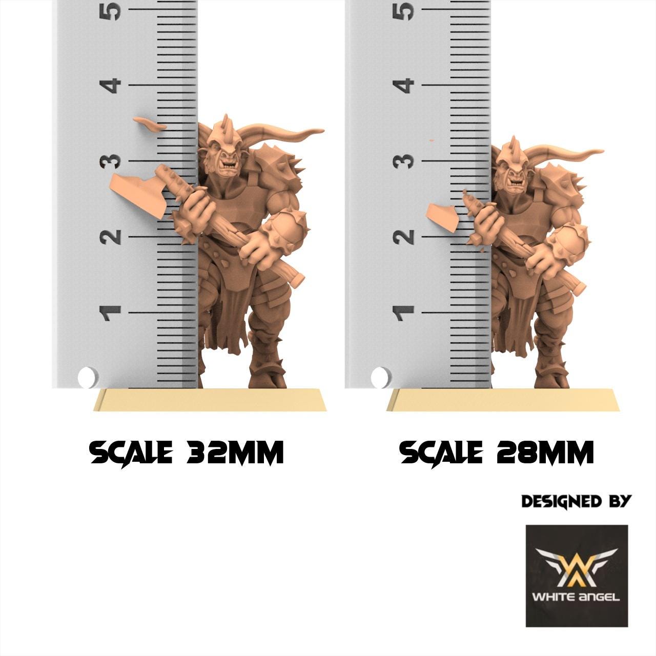 Beastmen - Heavy Beast Warrior - White Angel Miniatures