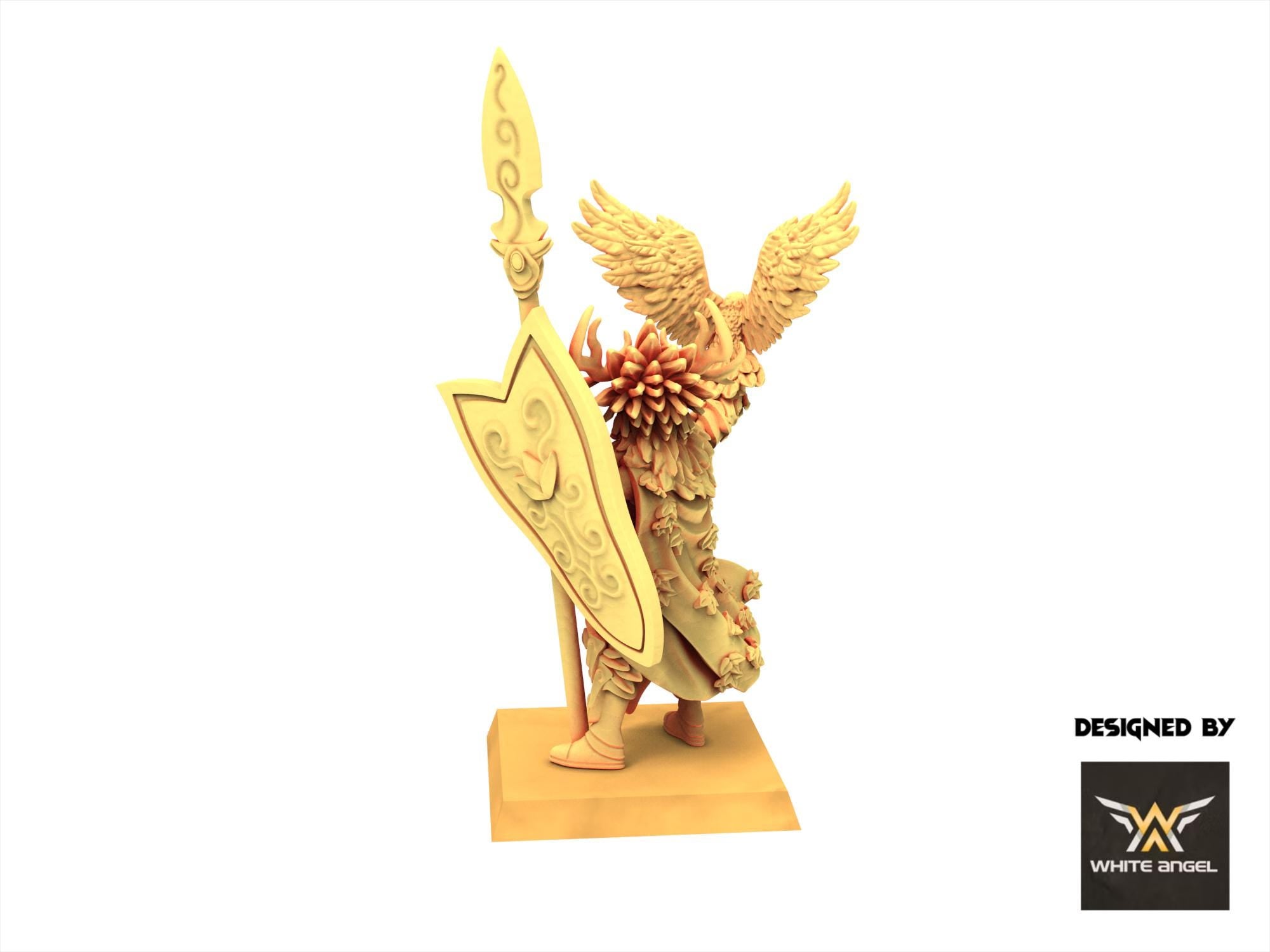 Sylvan Elves - Lord of the Forest with Bird - Forest Warrior - White Angel Miniatures