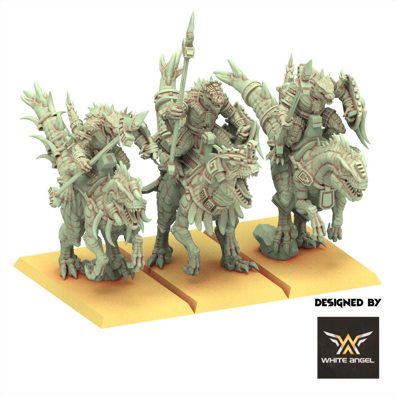 Lizardmen 28/32mm - Warriors Riders - White Angel Miniatures