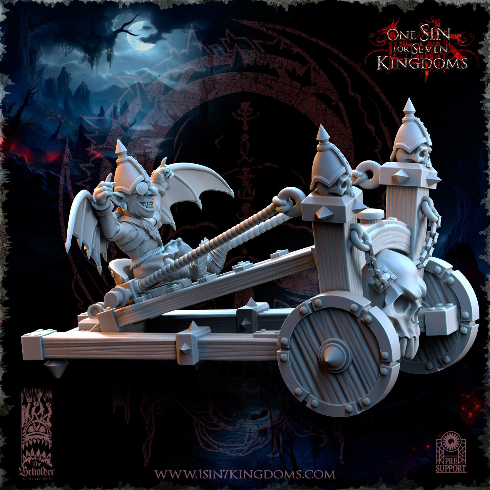 Orc & Goblin - Goblins Slingshot of Doom - The Black horde - The Beholder Miniatures