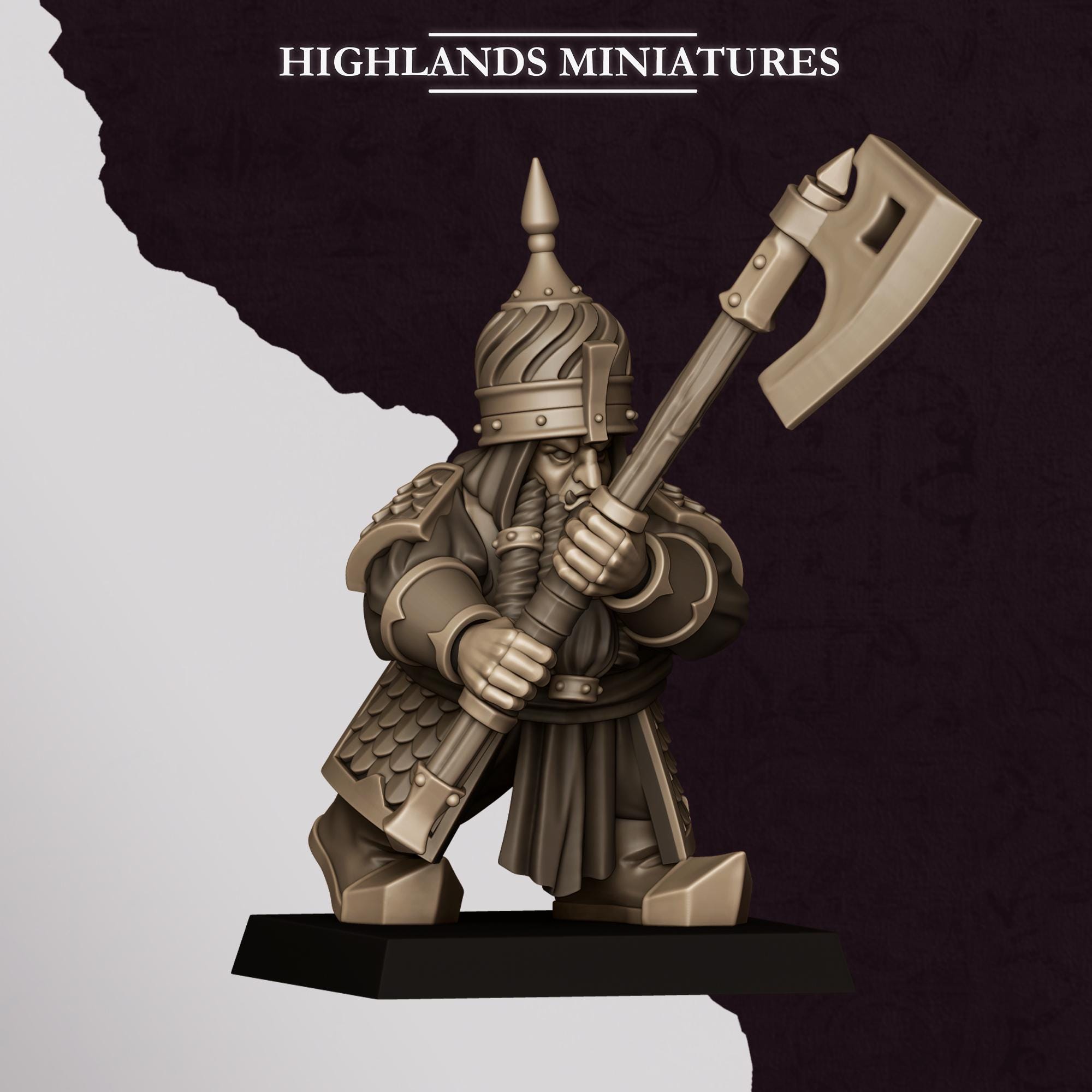 Chaos Dwarves - Warriors With Great Weapons - Sons of Marduk - Highlands Miniatures