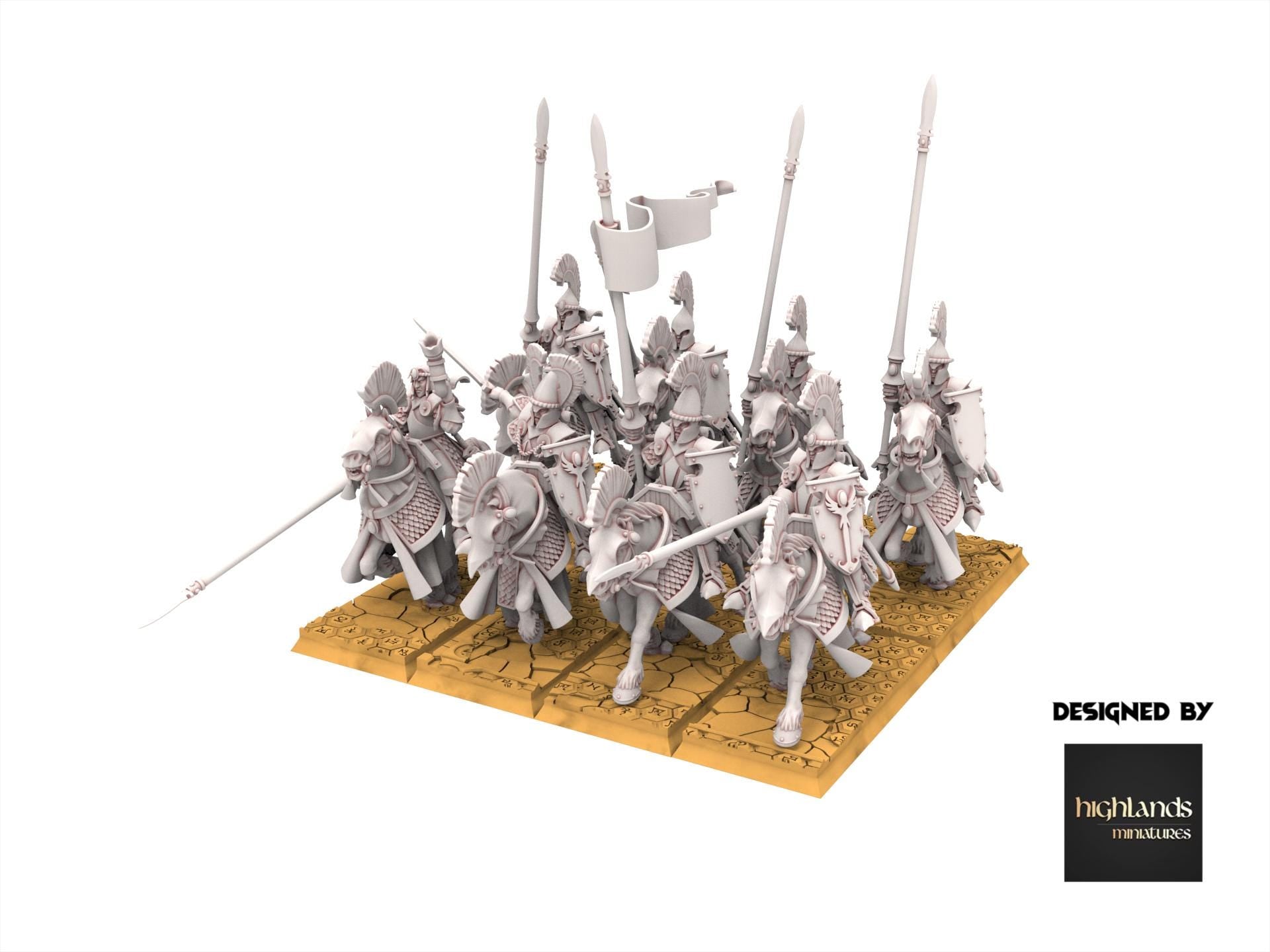 Hight Elves - Mounted Lances - Aegean - Highlands Miniatures