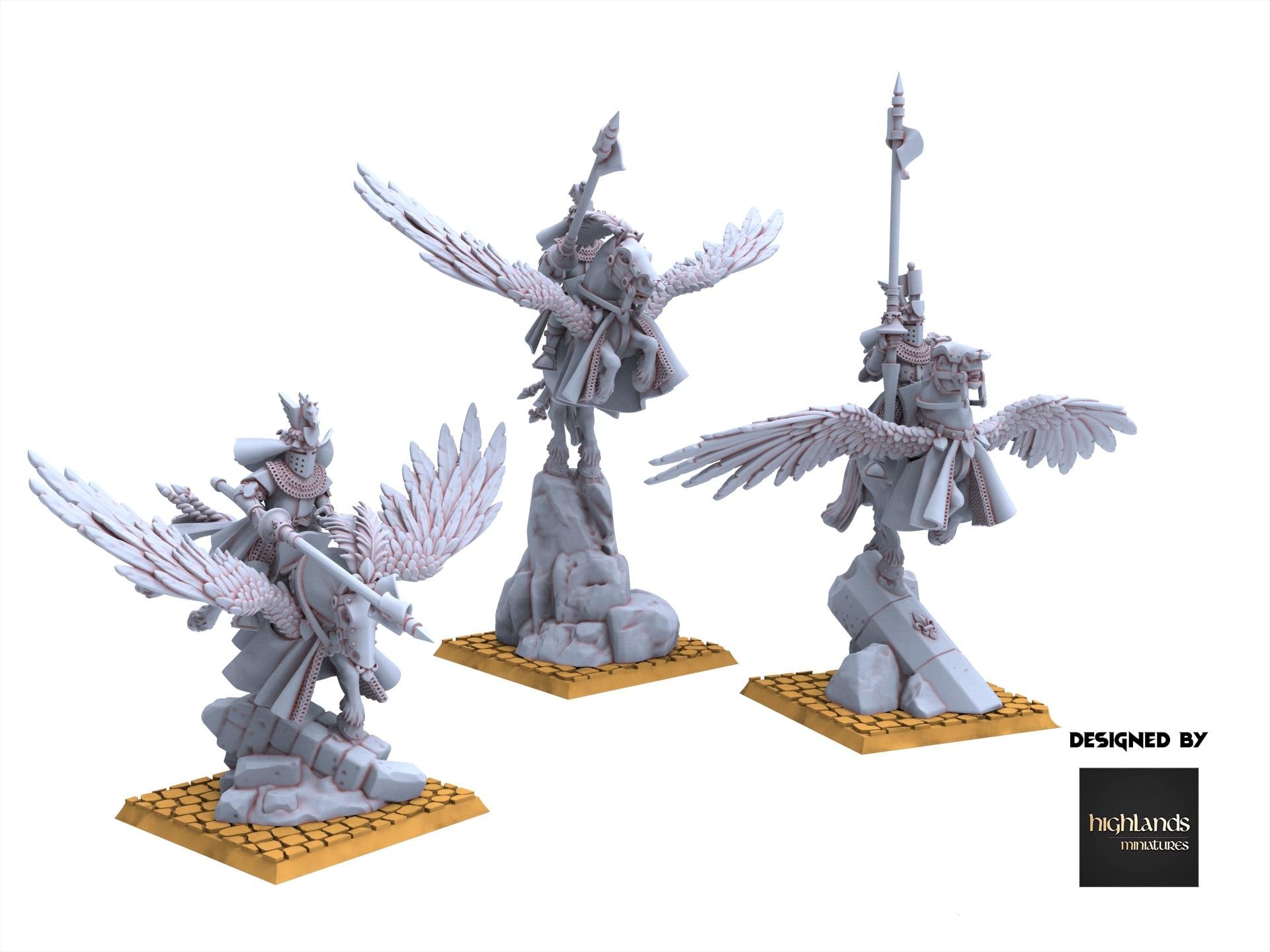 Arthurian Knights - Knights on Pegasus - Gallia - Highlands Miniatures
