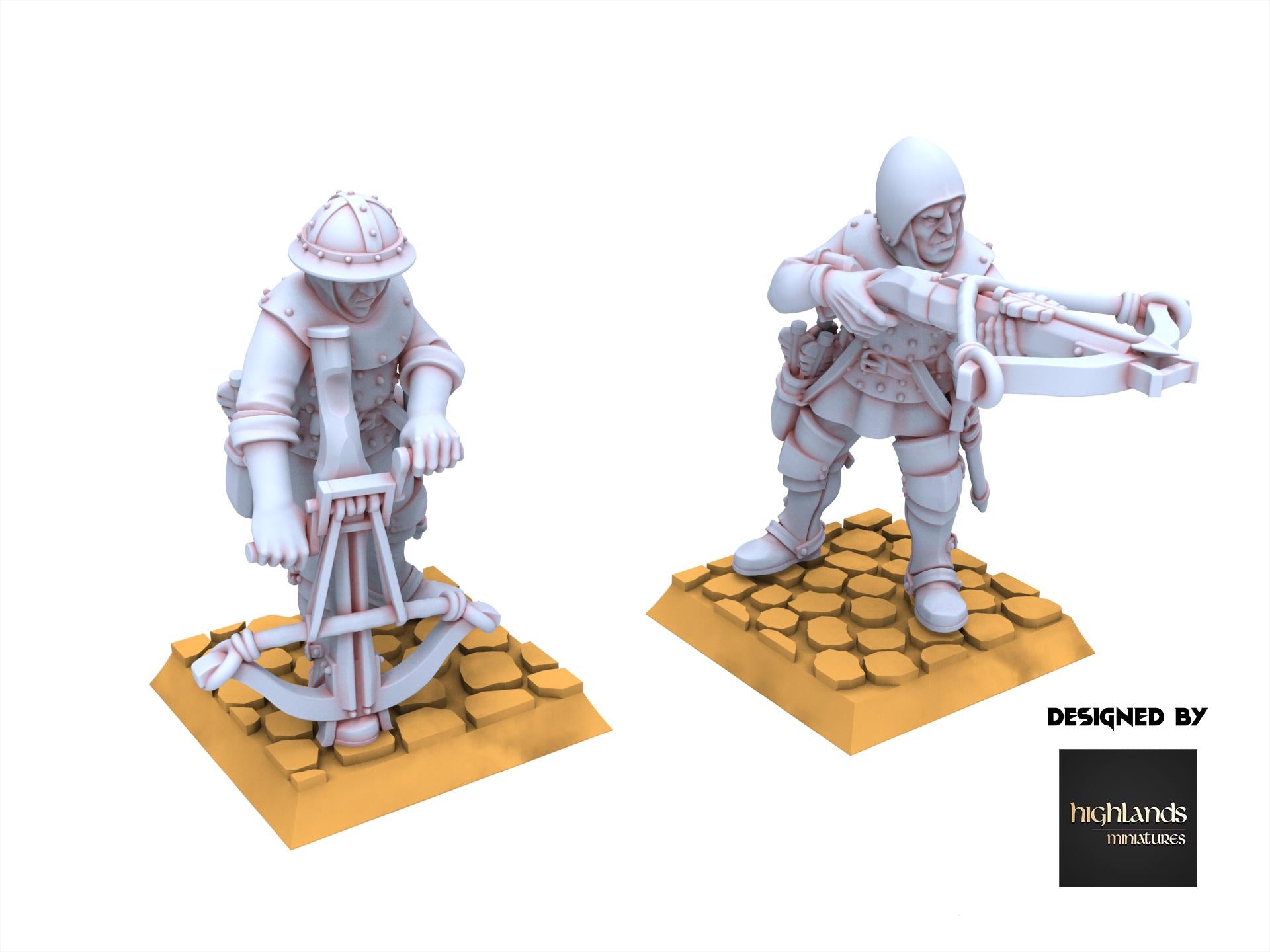 Arthurian Knights - x10 Shooters Crossbowmen - Gallia - Highlands Miniatures