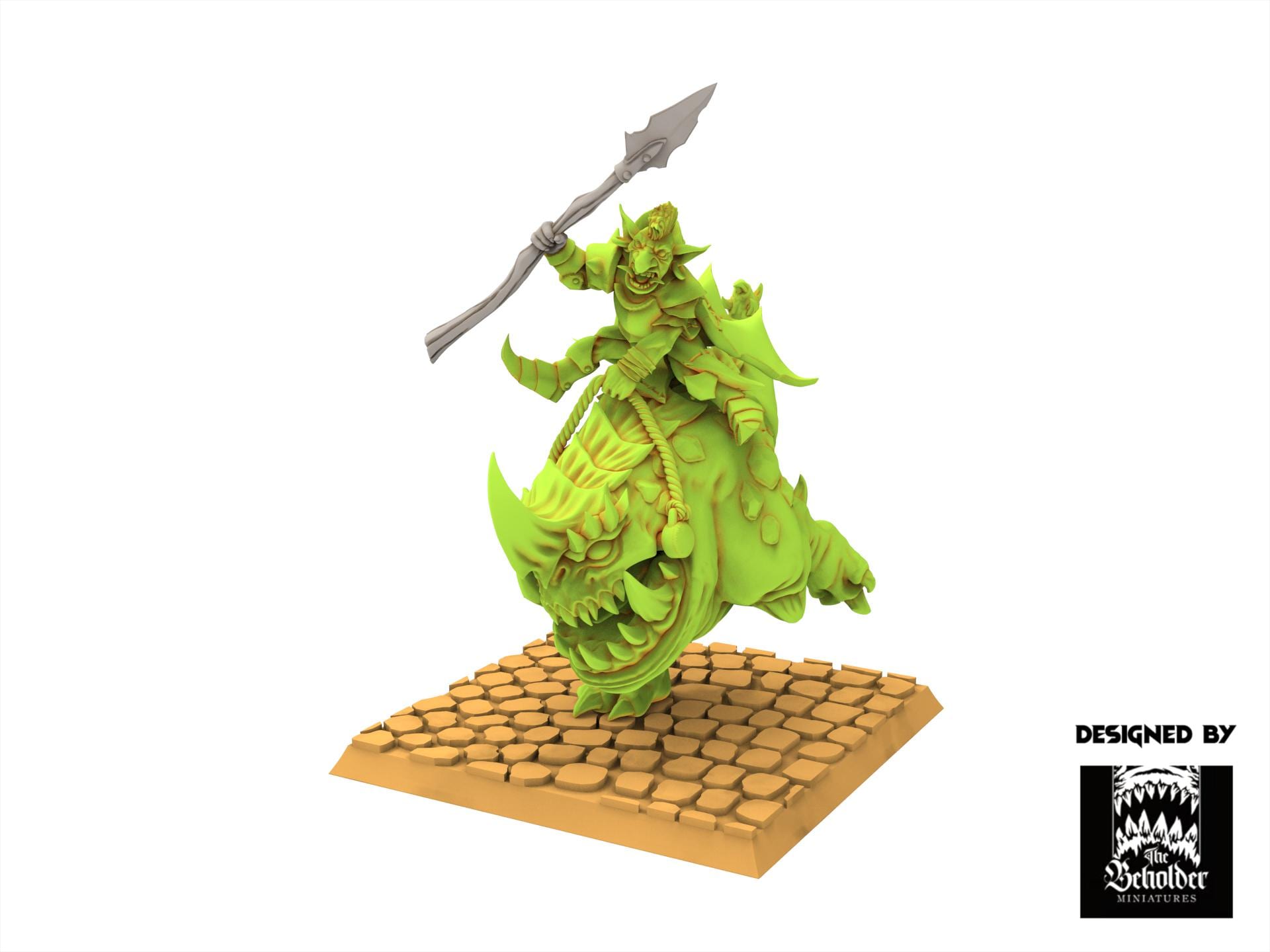 Orc & Goblin - Wurtbelz Goblin Leader on Kavehorror - The Black horde - The Beholder Miniatures