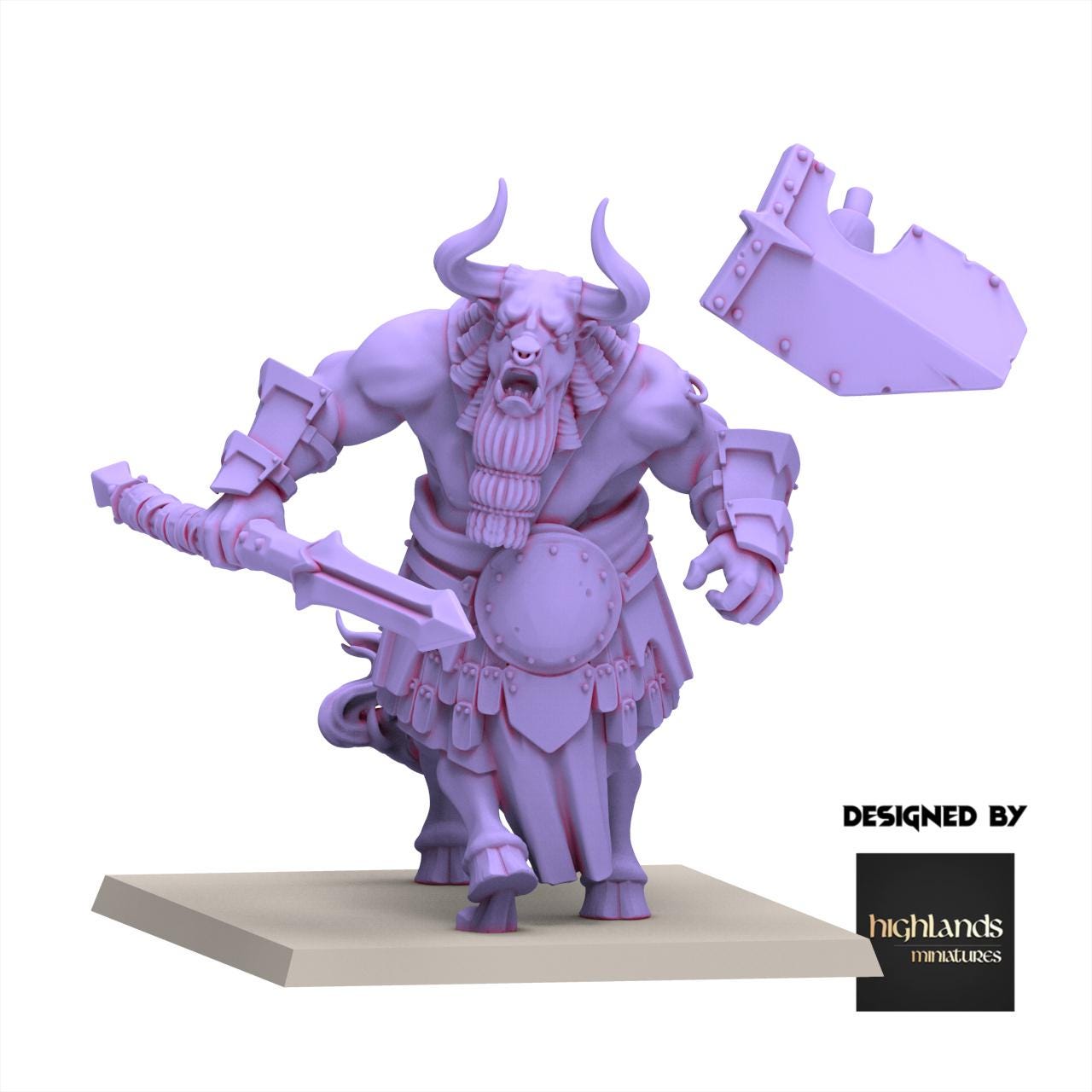 Chaos Dwarves - Minotaurs Weapons & Shield - Sons of Marduk - Highlands Miniatures