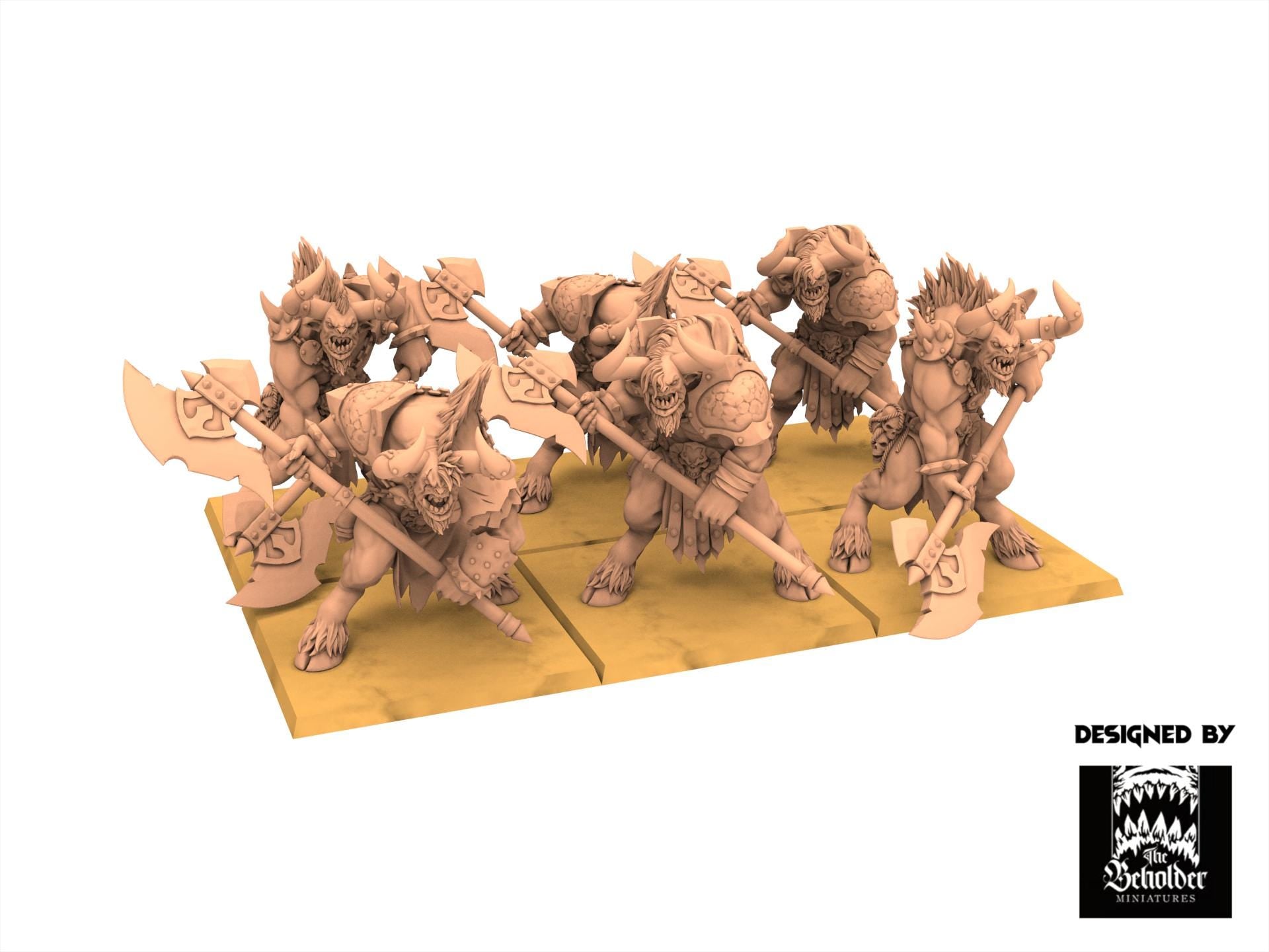 Beastmen - Minotaurs two handed Ax - Realms of Mayhem - Beholder Miniature