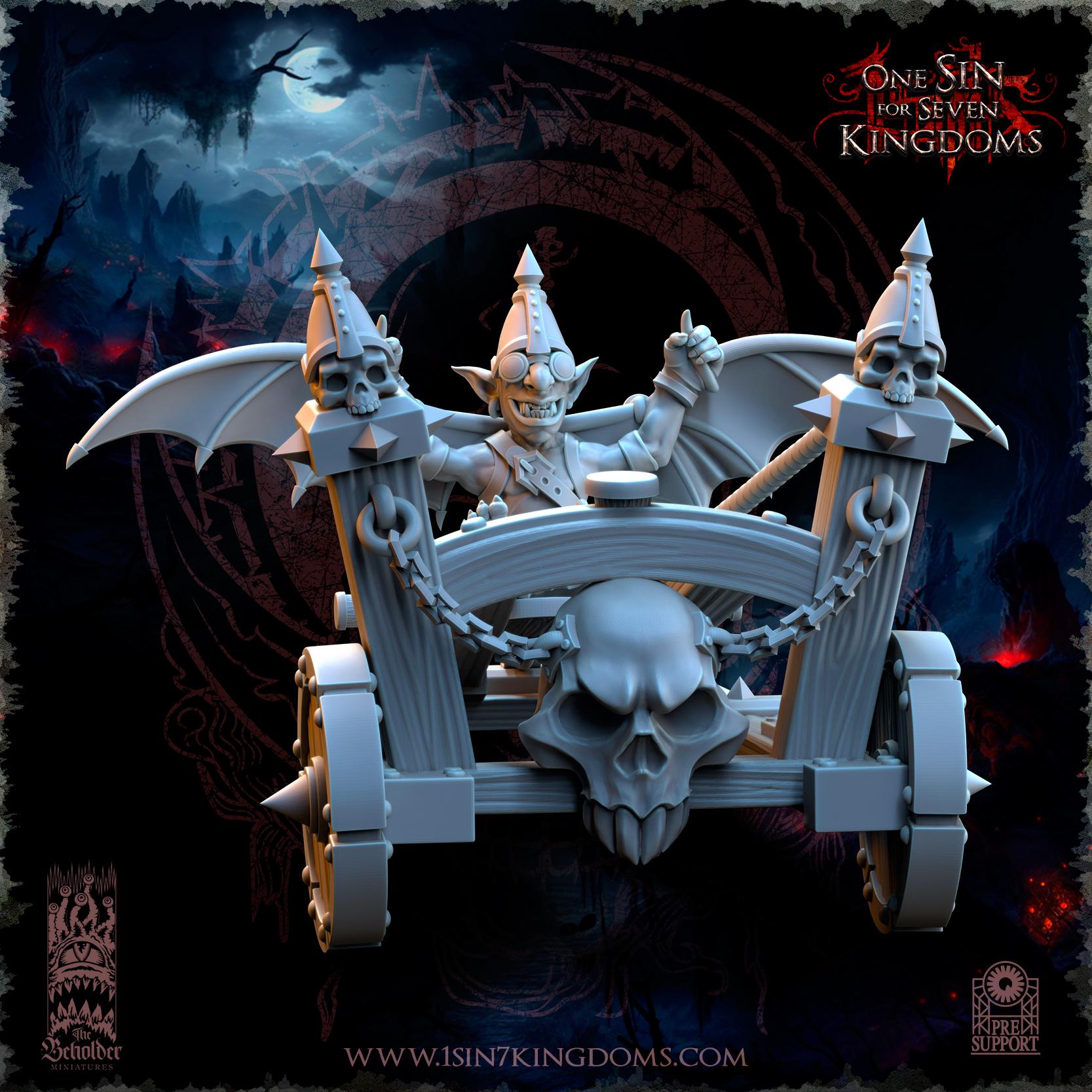 Orc & Goblin - Goblins Slingshot of Doom - The Black horde - The Beholder Miniatures