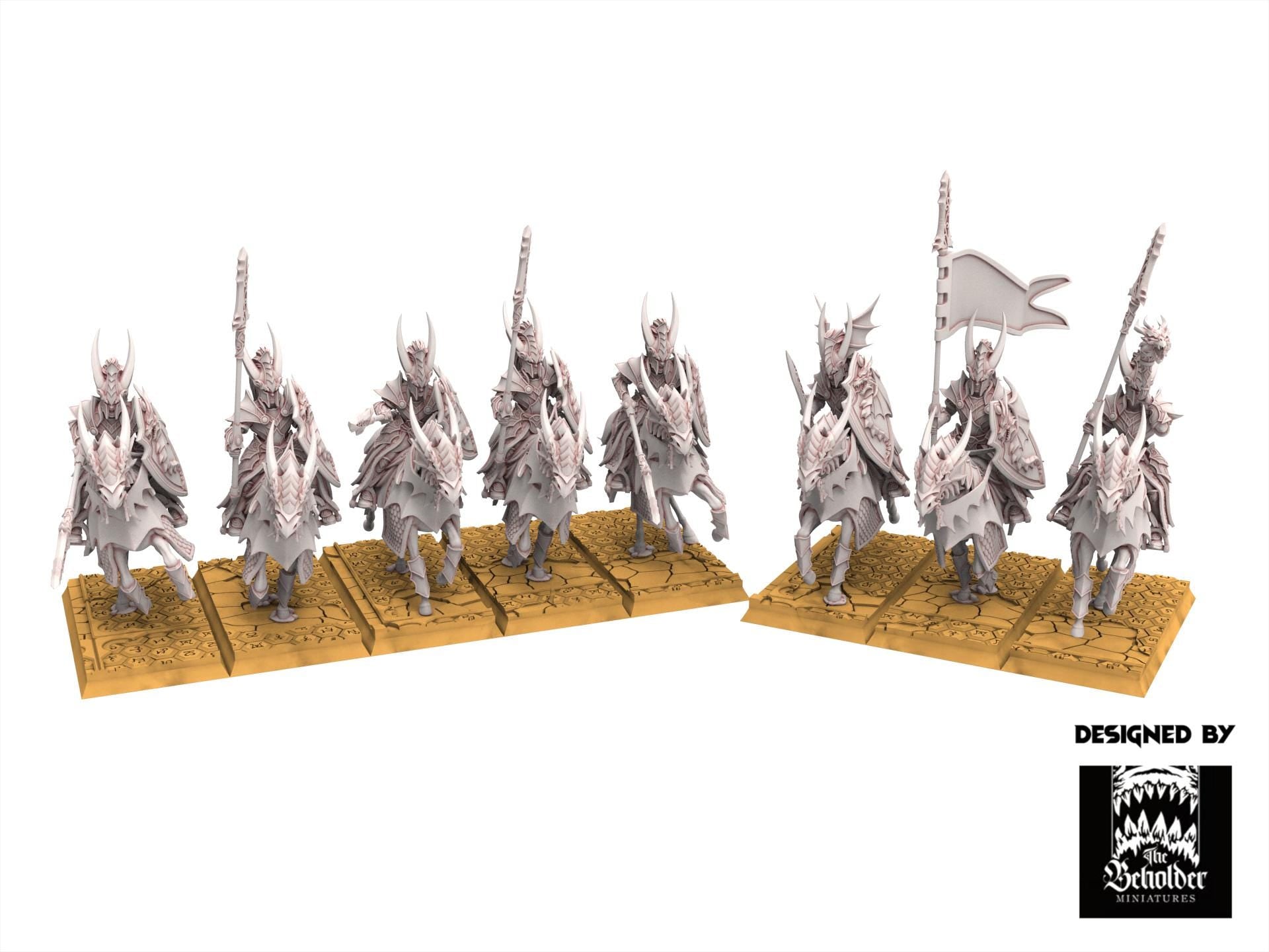 Hight Elves - Dragonborn Knights - Silvermoor - The Beholder Miniatures