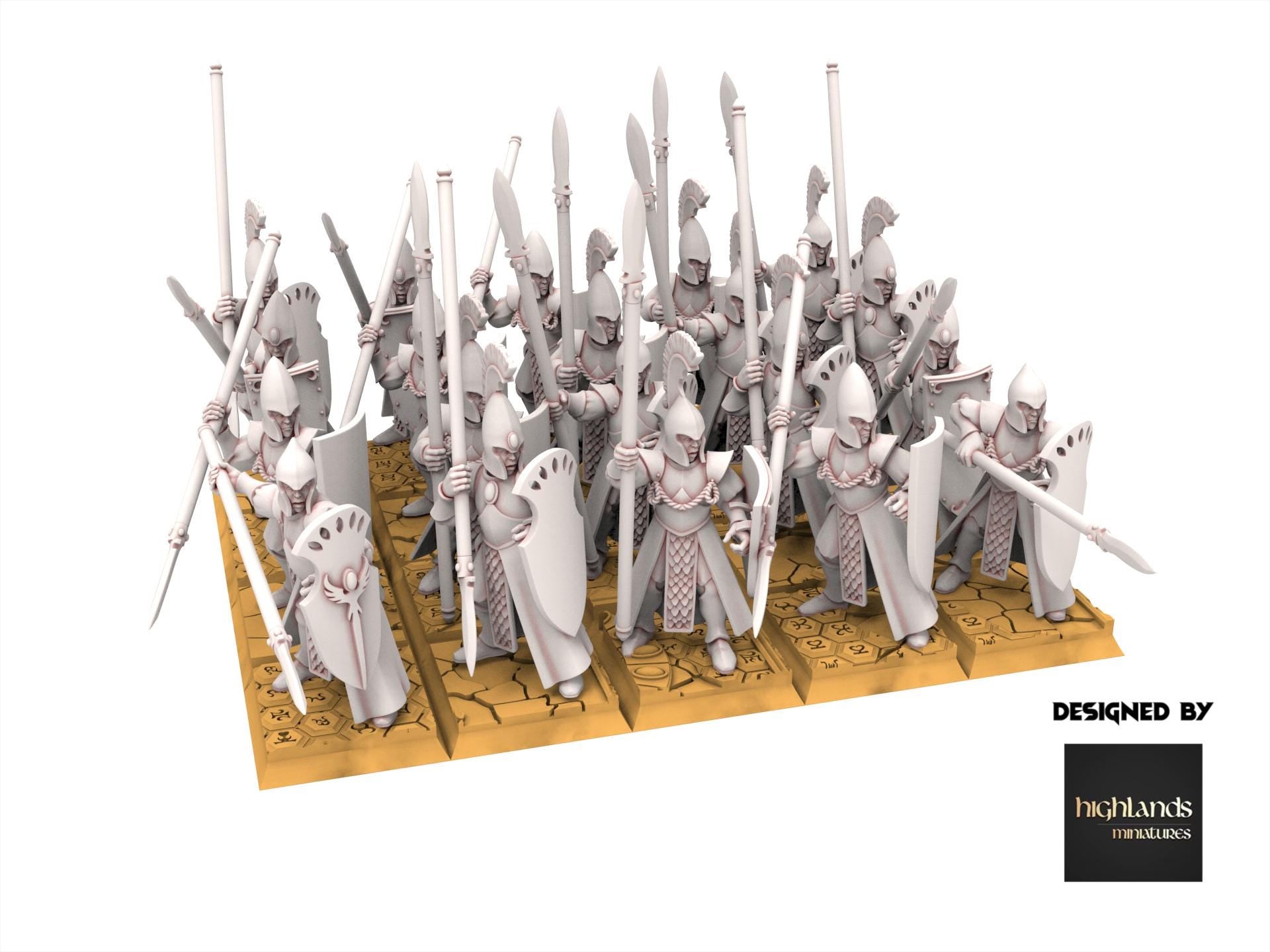 Hight Elves - Spearmen - Aegean - Highlands Miniatures