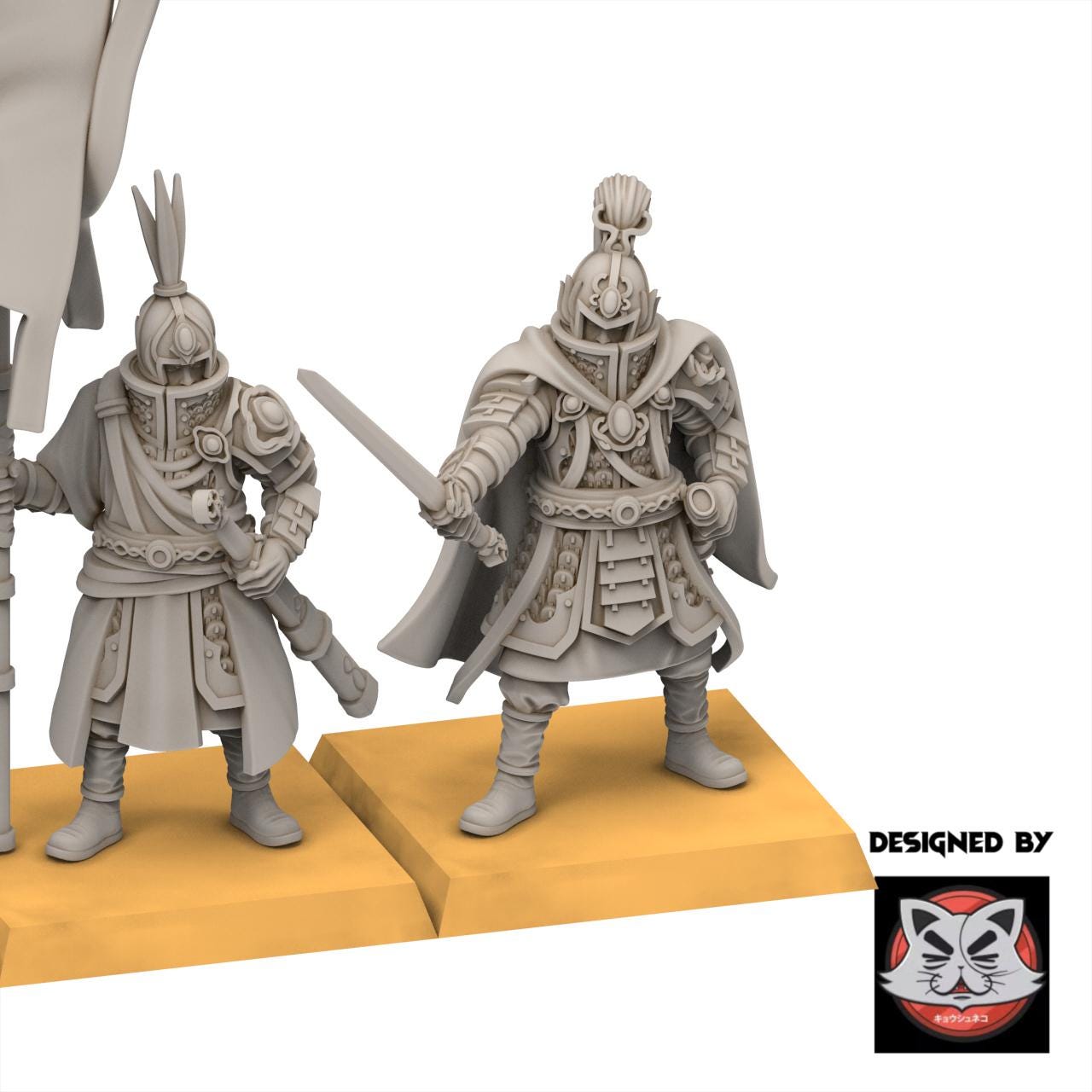 East Empire - Warriors With Sword & Shield - Chinese Cathay - 28&32mm - Kyoushuneko Miniatures