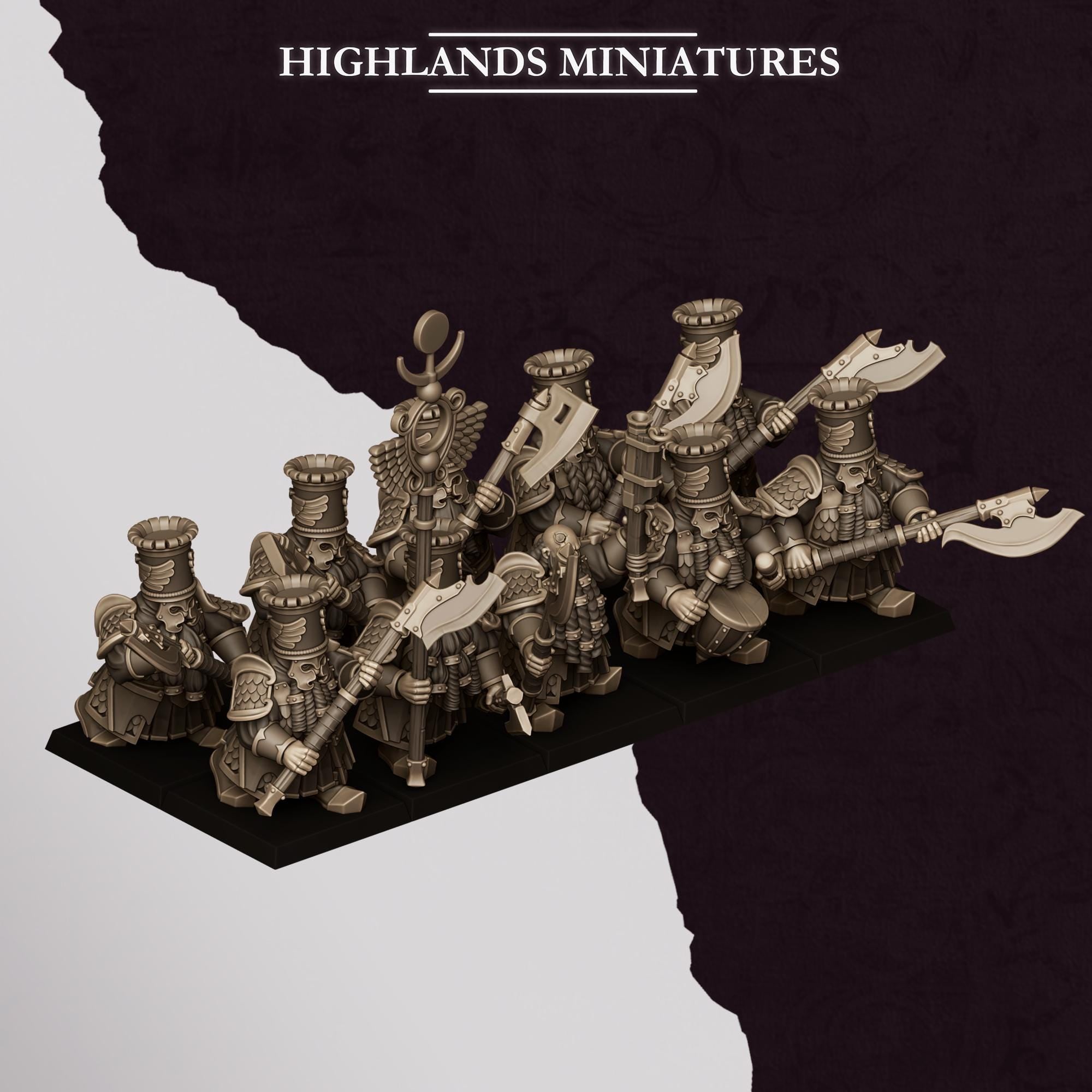 Chaos Dwarves - Heavy Guard With Great Weapons - Sons of Marduk - Highlands Miniatures