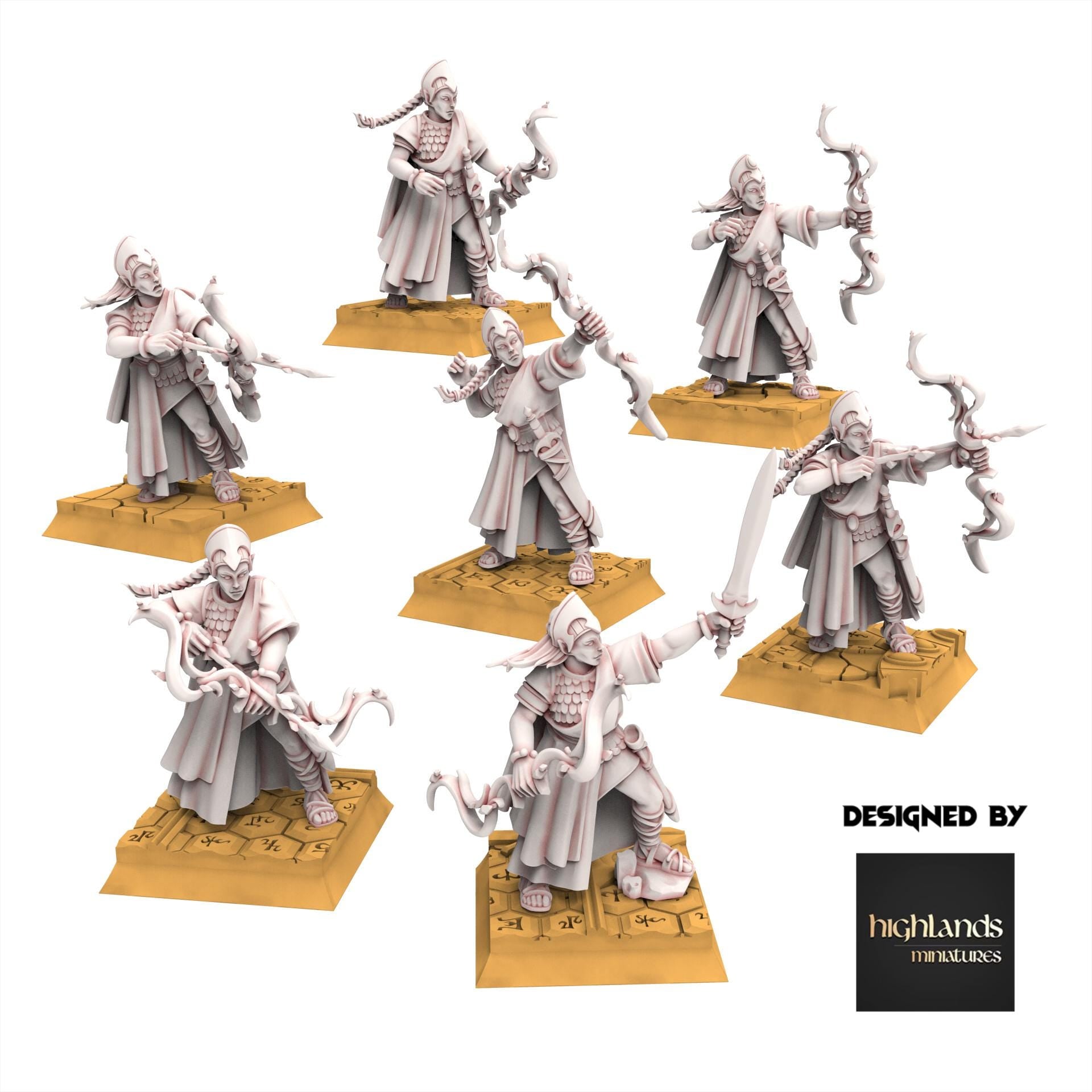 Hight Elves - Maids - Aegean - Highlands Miniatures