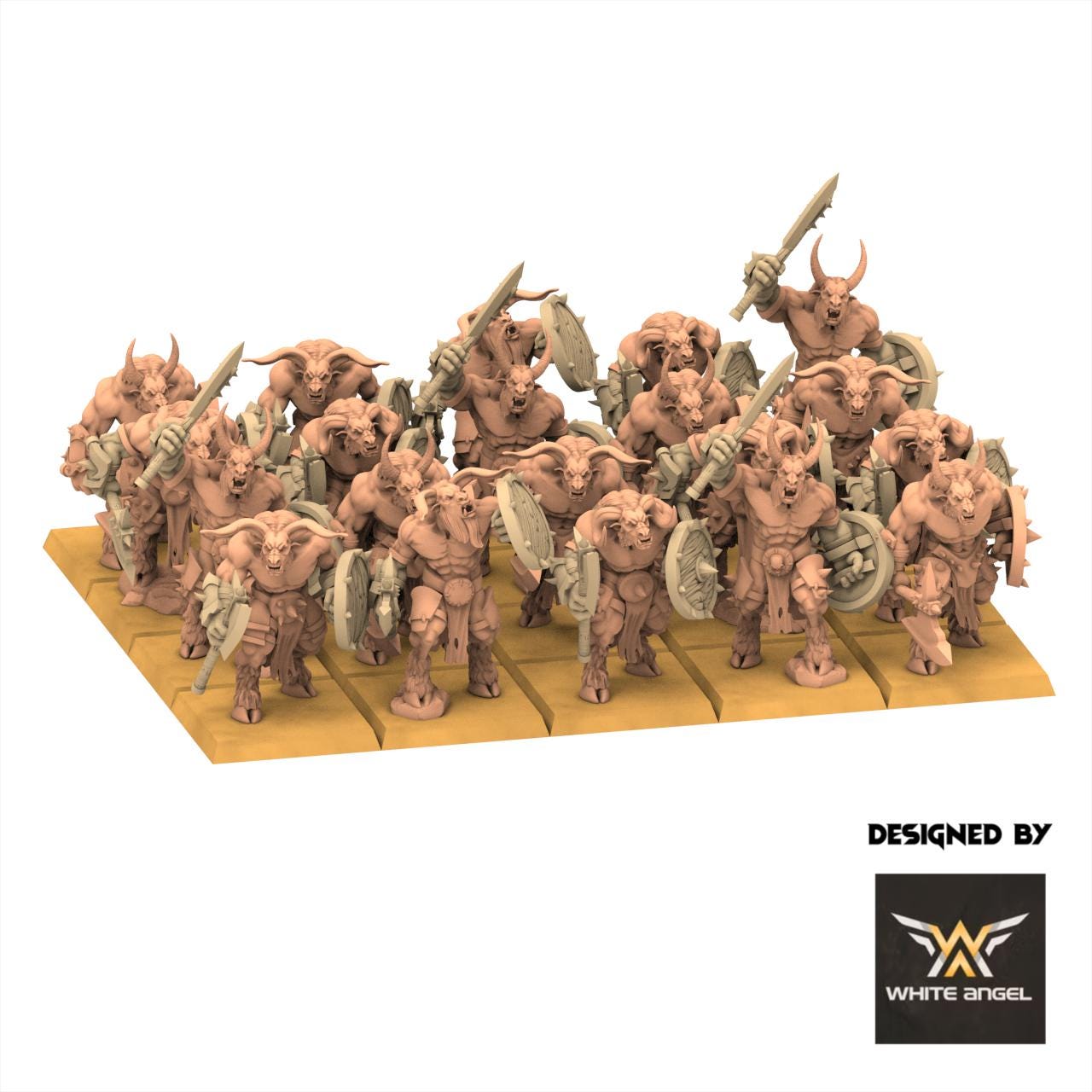Beastmen - Warriors with Shield - White Angel Miniatures