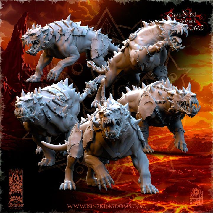 Fantasy Chaos - Hellhounds - Realm of Mayhem - The Beholder Miniatures