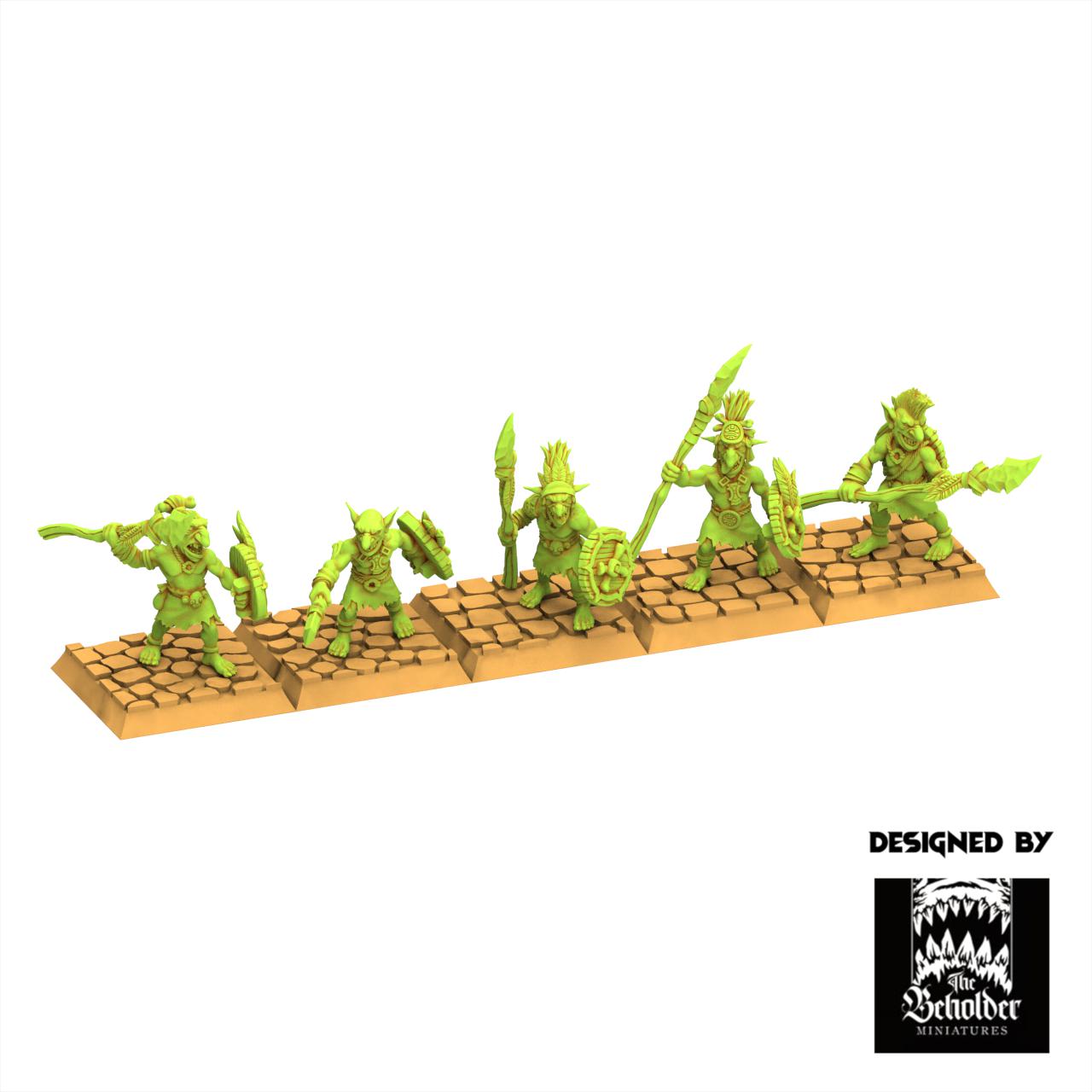Orc & Goblin - Goblins Jungle Warriors - The Black horde - The Beholder Miniatures
