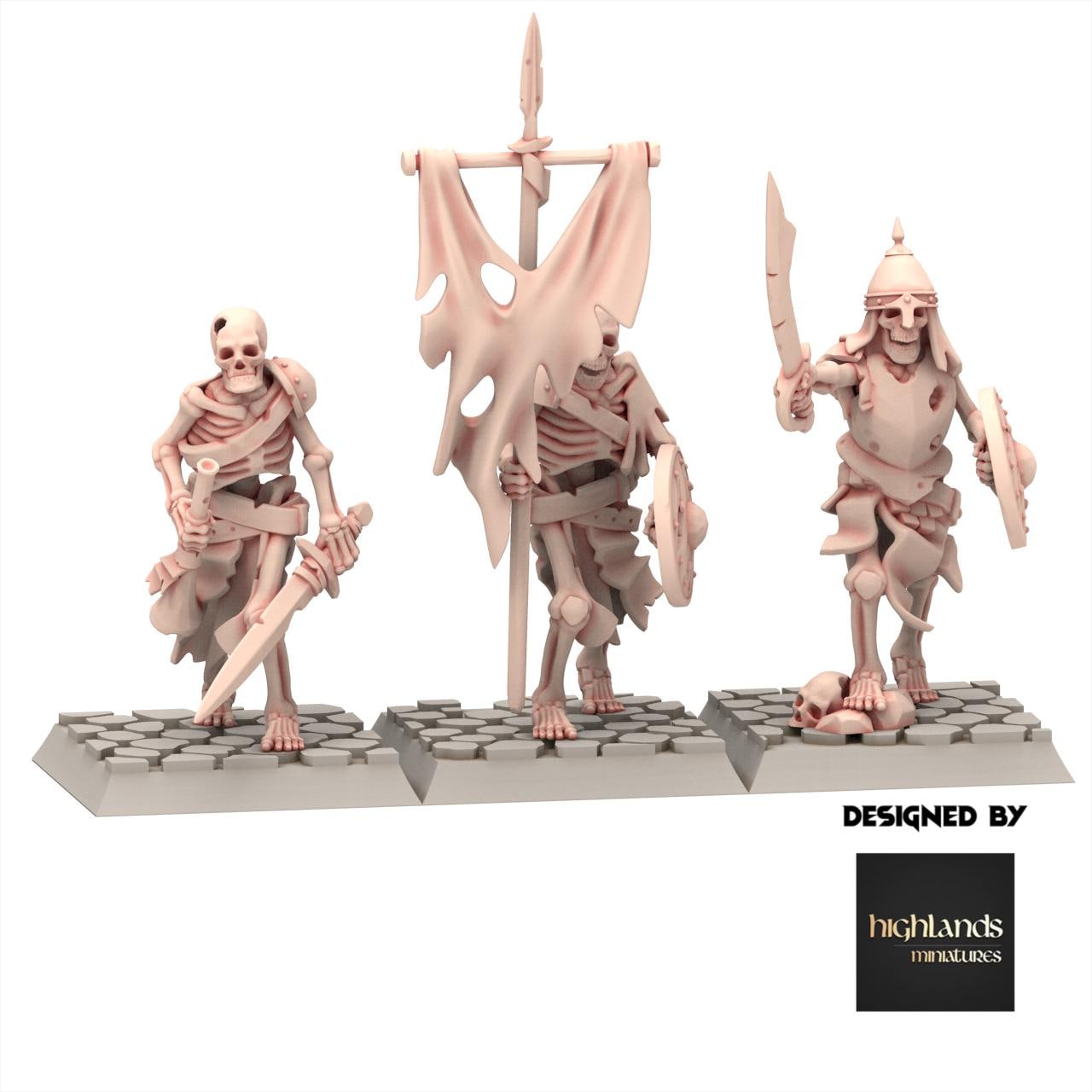 Undead - Skeletons Warriors with Sword - Transilvanya - Highlands Miniatures
