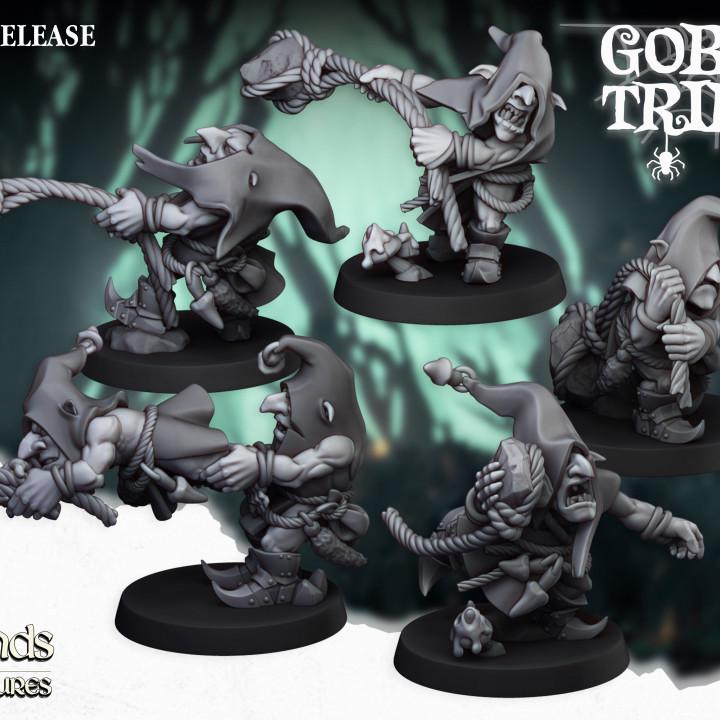 Orc & Goblin - x5 Swamp Goblins Stonethrowers - Goblin tribes - Highlands Miniature