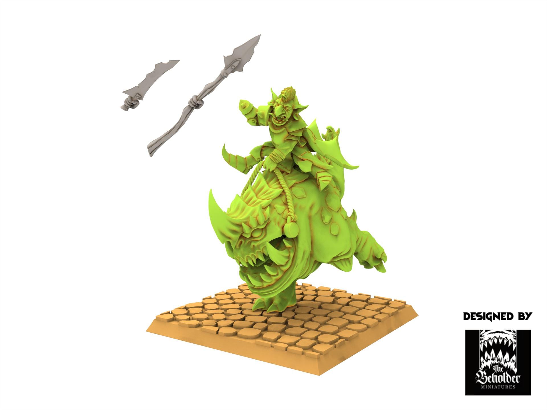 Orc & Goblin - Wurtbelz Goblin Leader on Kavehorror - The Black horde - The Beholder Miniatures