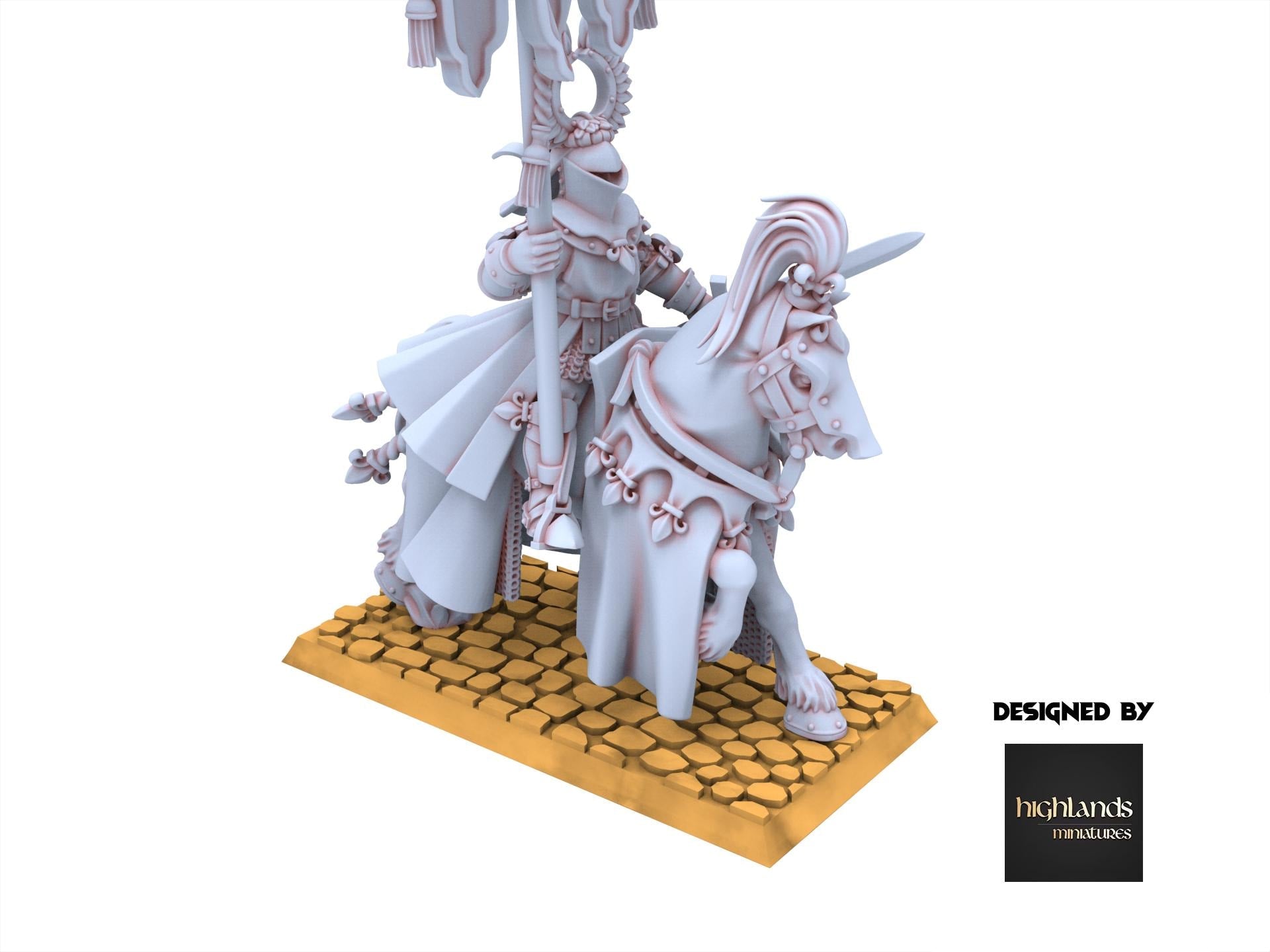 Arthurian Knights - Battle Standard Bearers - Gallia - Highlands Miniatures