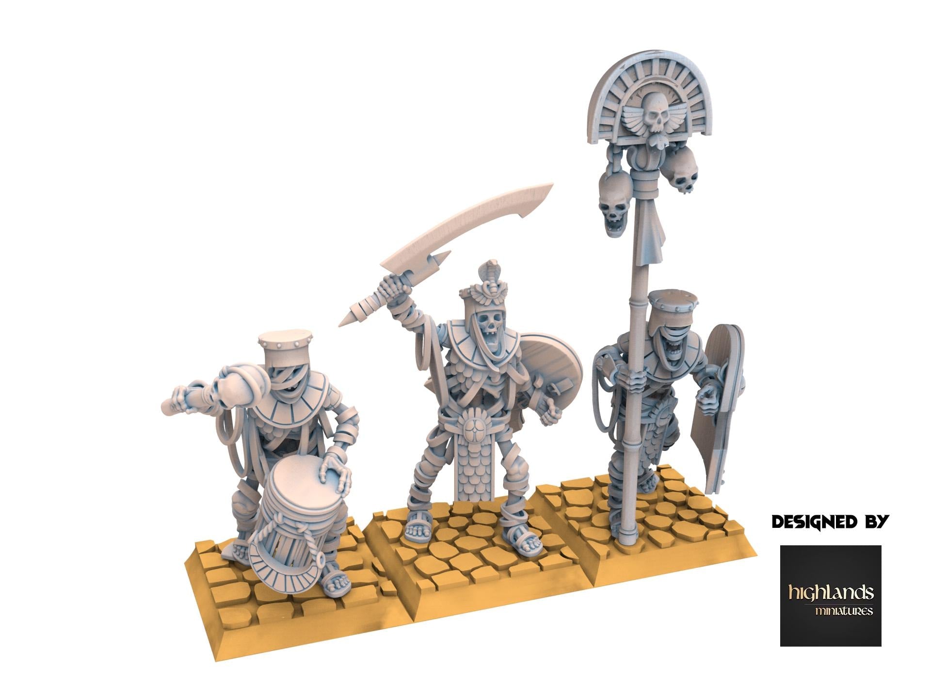 Eternal Dynasties - Ancient Skeleton Guards with Halberds - Eternal Dynasties - Highlands Miniatures