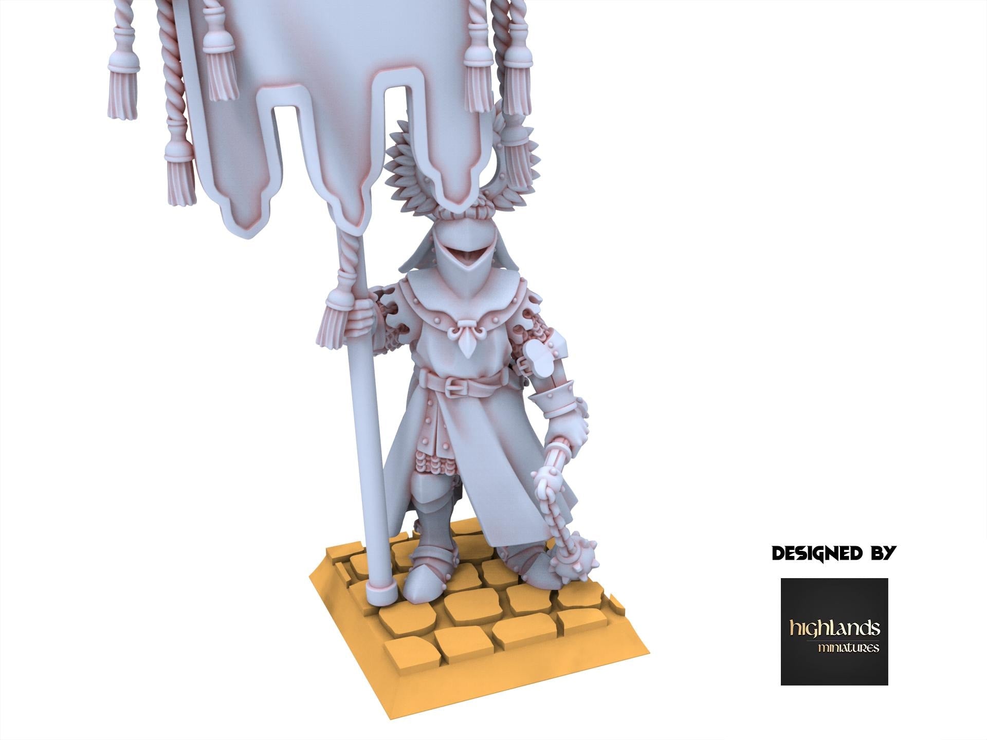 Arthurian Knights - Battle Standard Bearers - Gallia - Highlands Miniatures