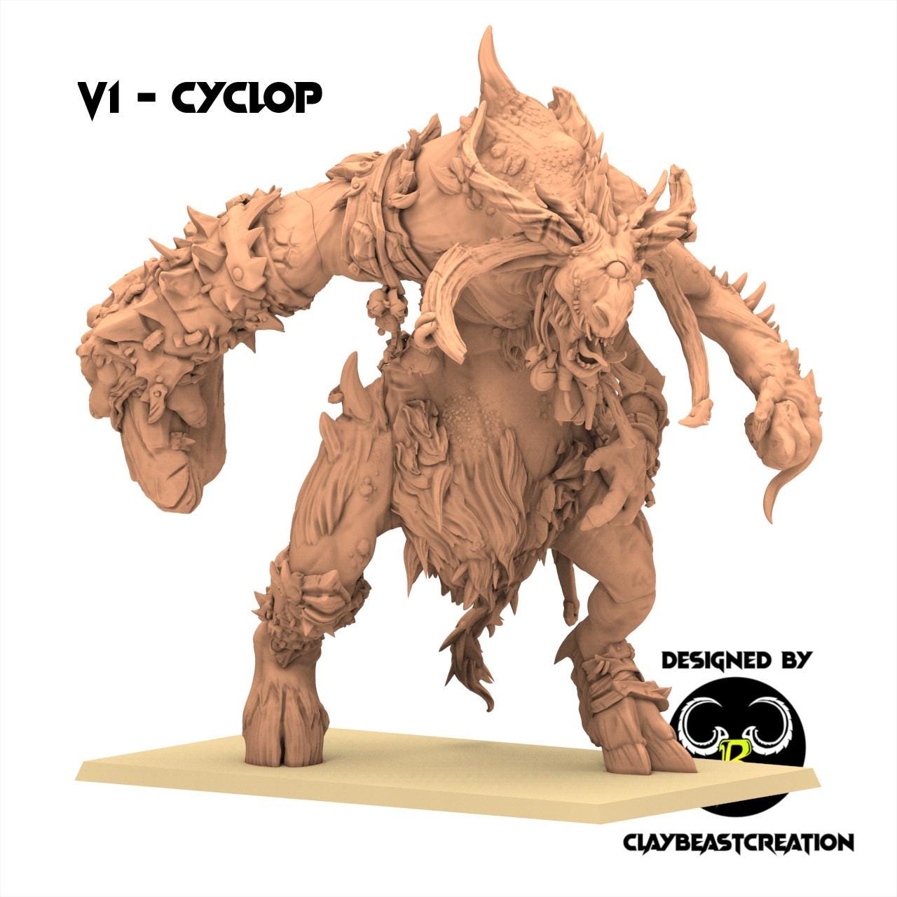 Beastmen - Cyclop Herd Behemont - Fallen Beast - ClayBeastCreation