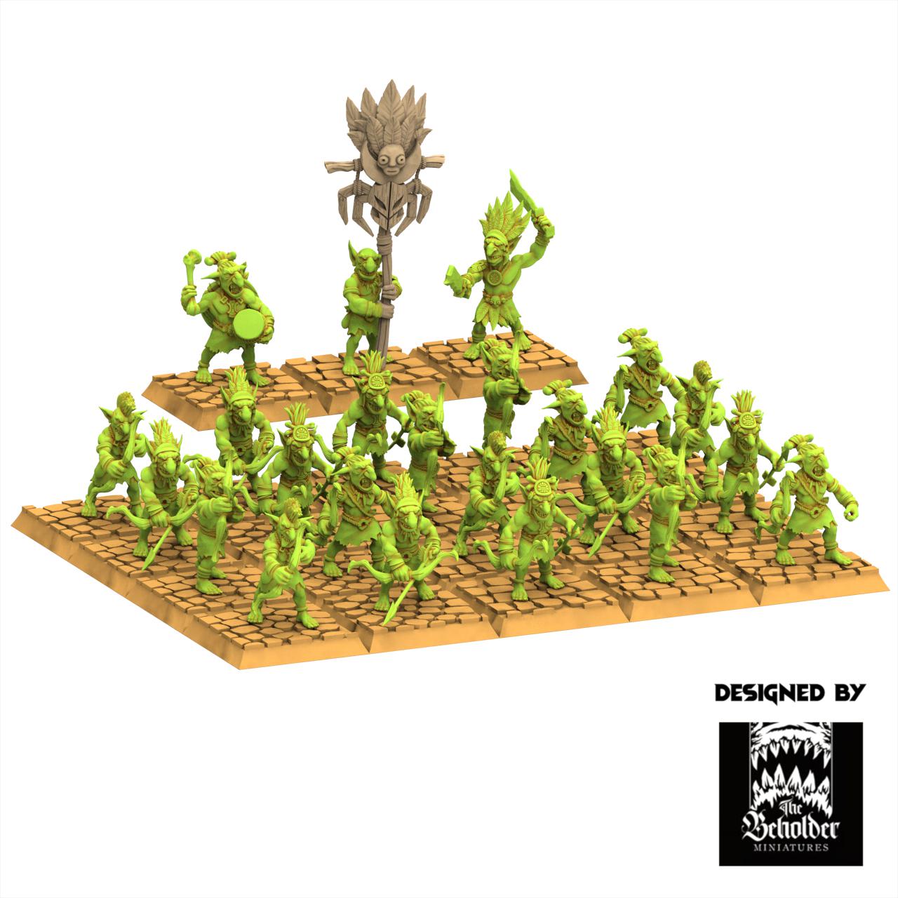 Orc & Goblin - Goblins Jungle Warriors - The Black horde - The Beholder Miniatures