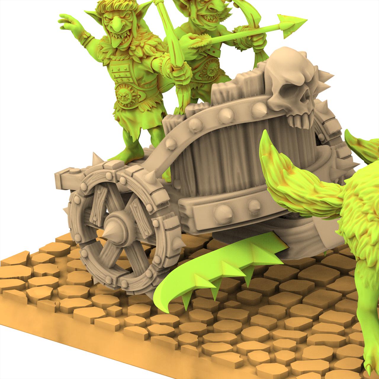 Orc & Goblin - Goblin Chariot Archer - The Black horde - The Beholder Miniatures