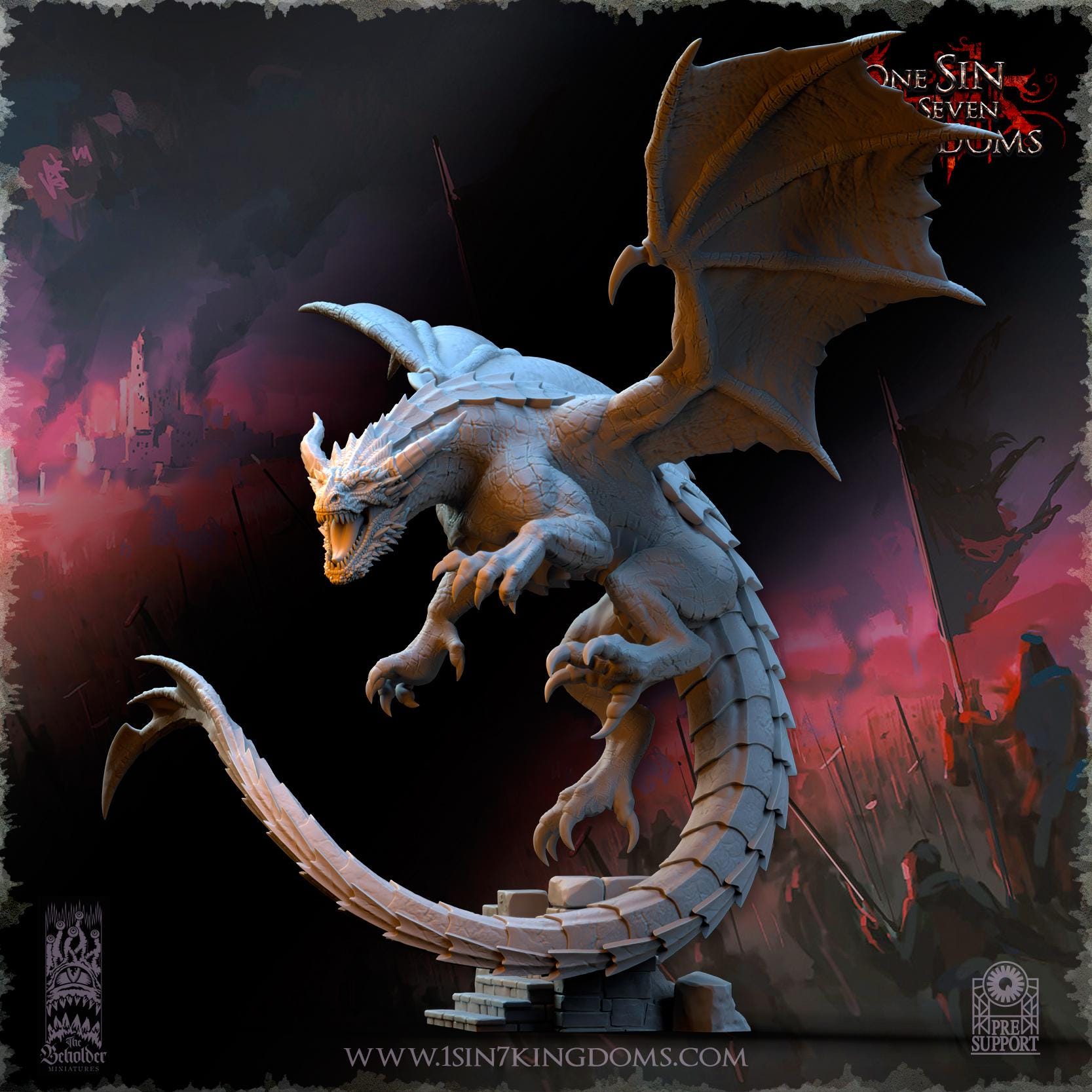 Fantasy Chaos - Wuthang, the Wasteland Dragon - Realm of Mayhem - The Beholder Miniatures