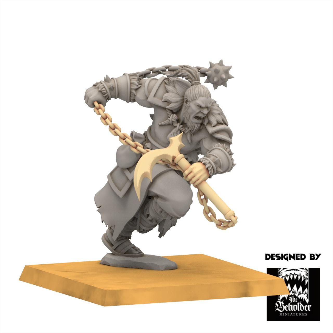 East Empire - Altan, Mecenary Ogre Boss - Astarii Dynasty - The Beholder Miniatures