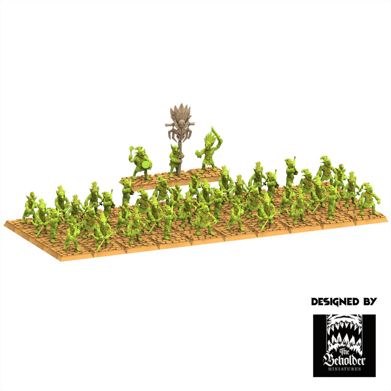 Orc & Goblin - Goblins Jungle Warriors - The Black horde - The Beholder Miniatures