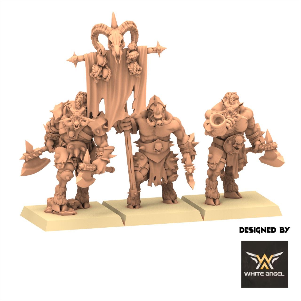 Beastmen - Boars Warrior - White Angel Miniatures