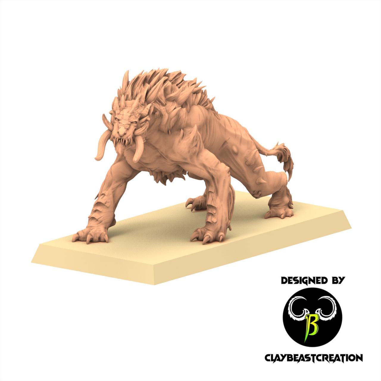 Beastmen - Feline beast of chaos - Fallen Beast - ClayBeastCreation