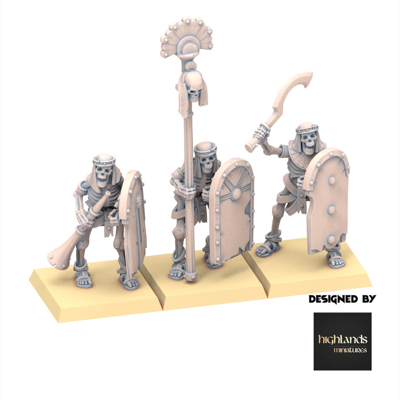 Eternal Dynasties - Ancient Skeletons with Spears - Eternal Dynasties - Highlands Miniatures